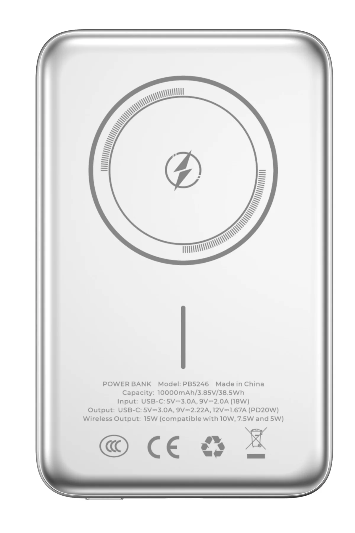 PB5246 10.000mAh Magsafe 15W Hızlı Manyetik Kablosuz Powerbank İnce Iphone Uyumlu - Gri - Havit Görsel 5