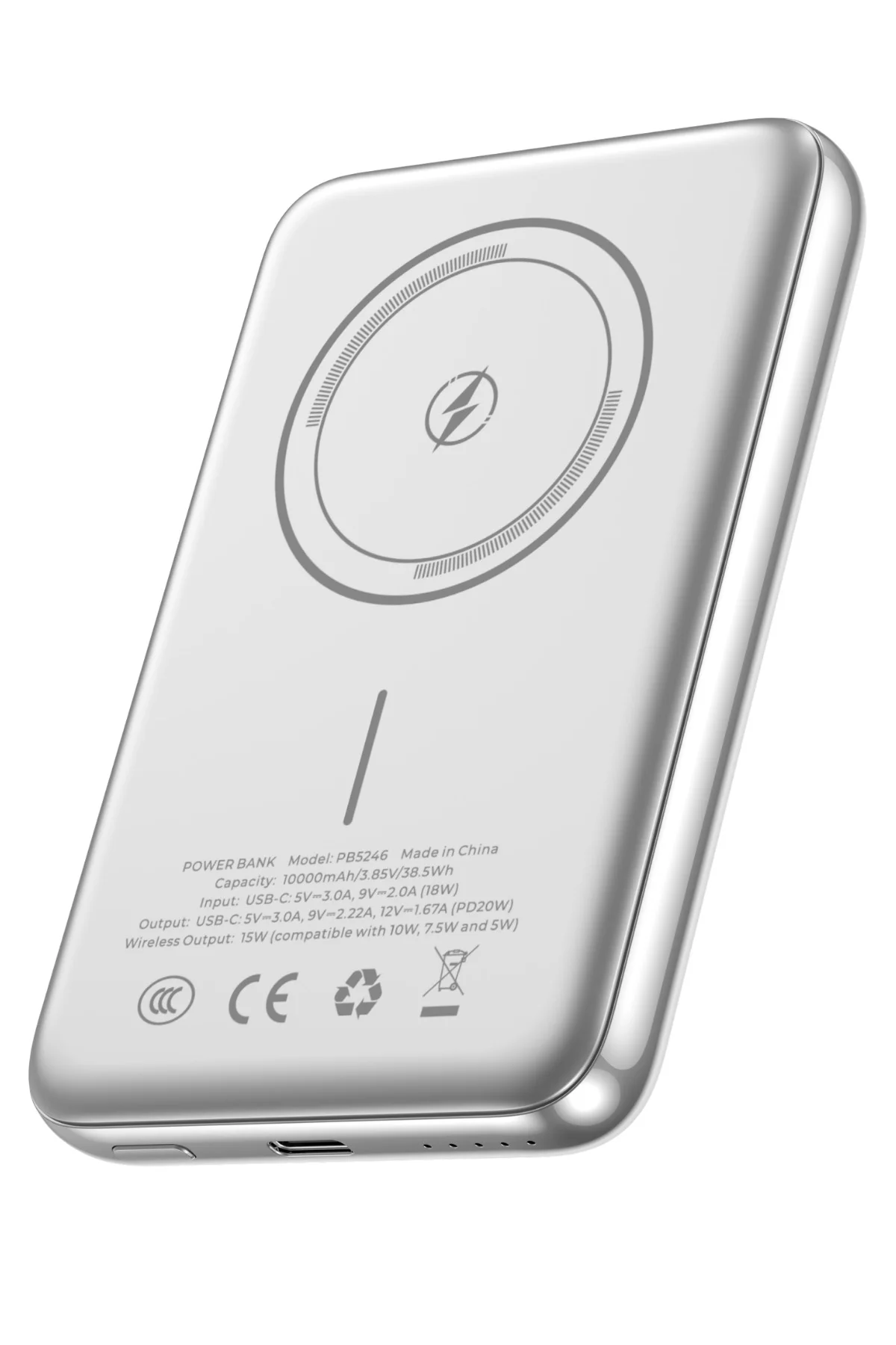 PB5246 10.000mAh Magsafe 15W Hızlı Manyetik Kablosuz Powerbank İnce Iphone Uyumlu - Gri - Havit Görsel 6