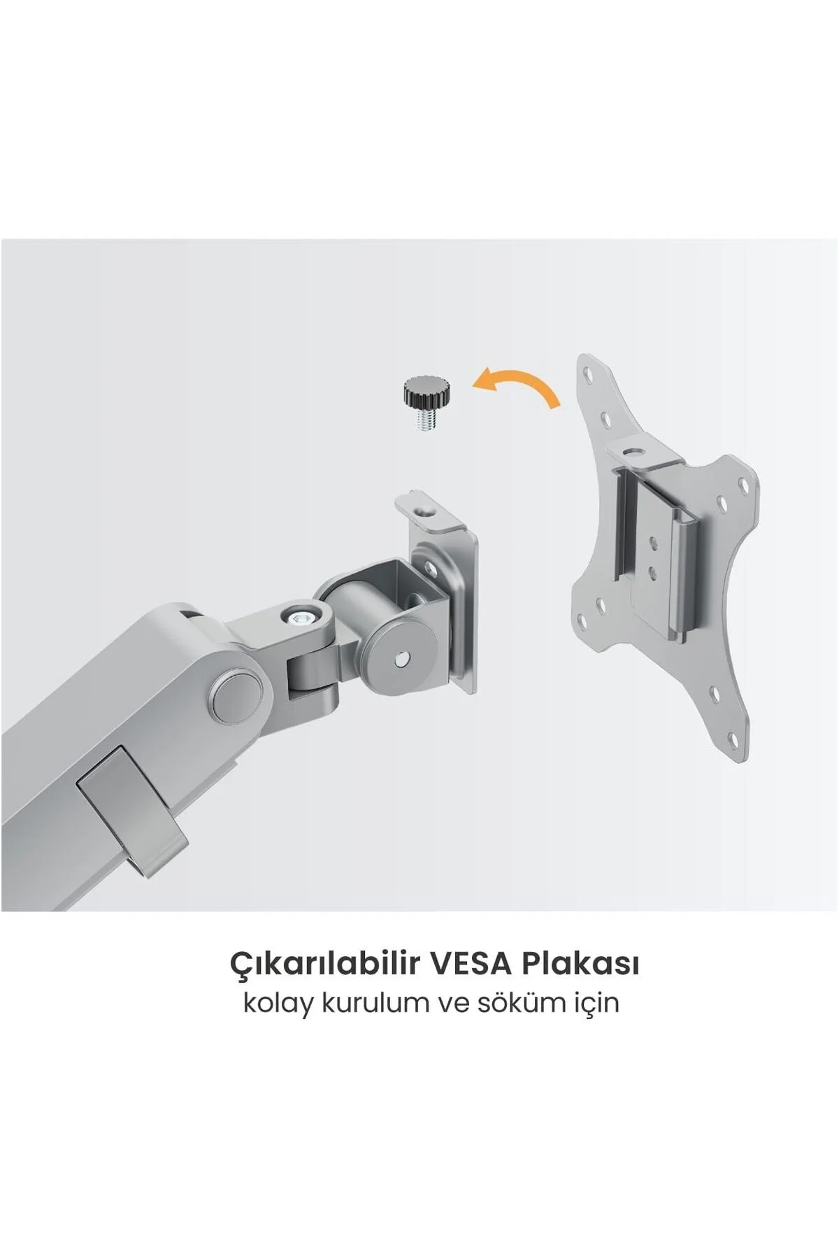 Monitör Tutucu, 17''-35'' Ekranlar için, 12kg Taşıma Kapasiteli, VESA Uyumlu, Siyah - voltix Görsel 7