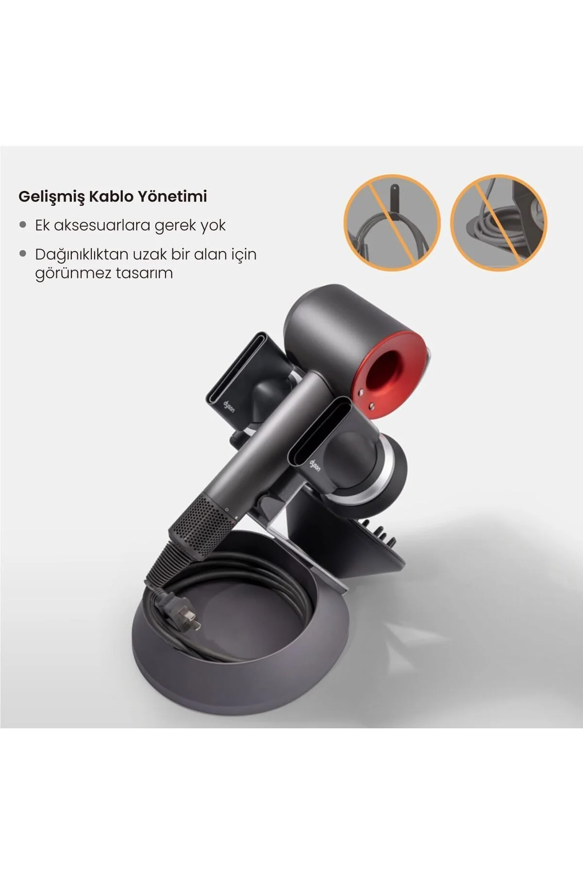 Dyson Supersonic Stand, Manyetik Tutucu, Difüzör Ve Kablo Organizatörü (NURAL ILE UYUMLU DEĞİLDİR) - voltix Görsel 3