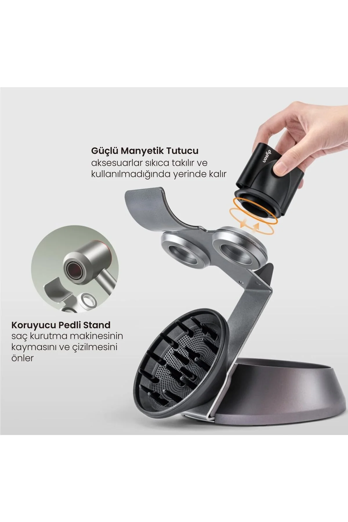 Dyson Supersonic Stand, Manyetik Tutucu, Difüzör Ve Kablo Organizatörü (NURAL ILE UYUMLU DEĞİLDİR) - voltix Görsel 2
