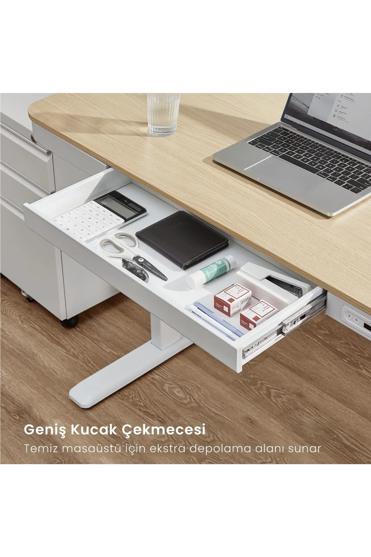 Elektrikli Çalışma Masası Yüksekliği Ayarlanabilir Hafızalı 1x Type-C 1x Usb-A - voltix Görsel 3