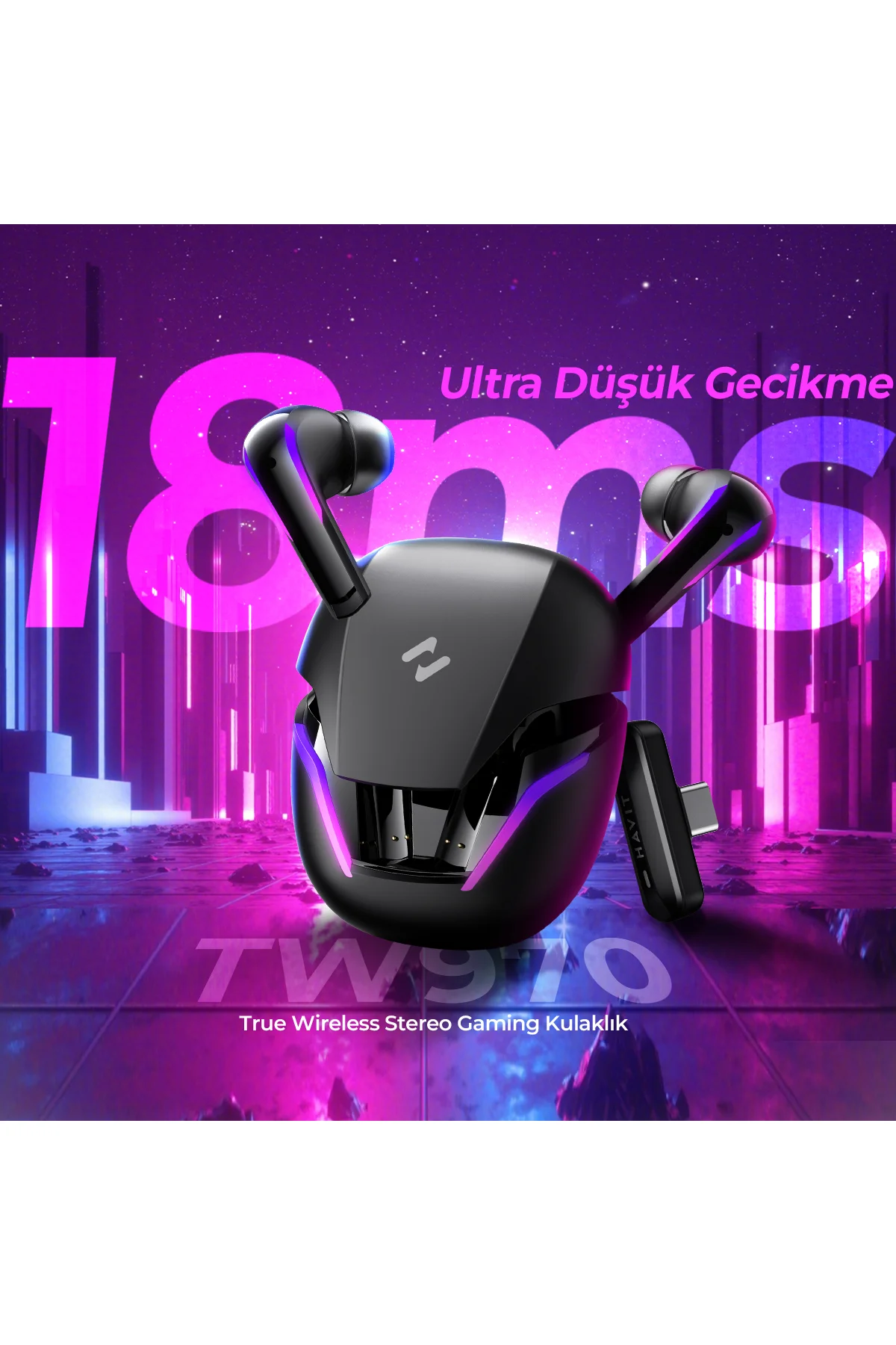 TW970 TWS RGB Gaming Bluetooth Kulaklık - 2.4GHz ve Bluetooth Modu - Havit Görsel 5