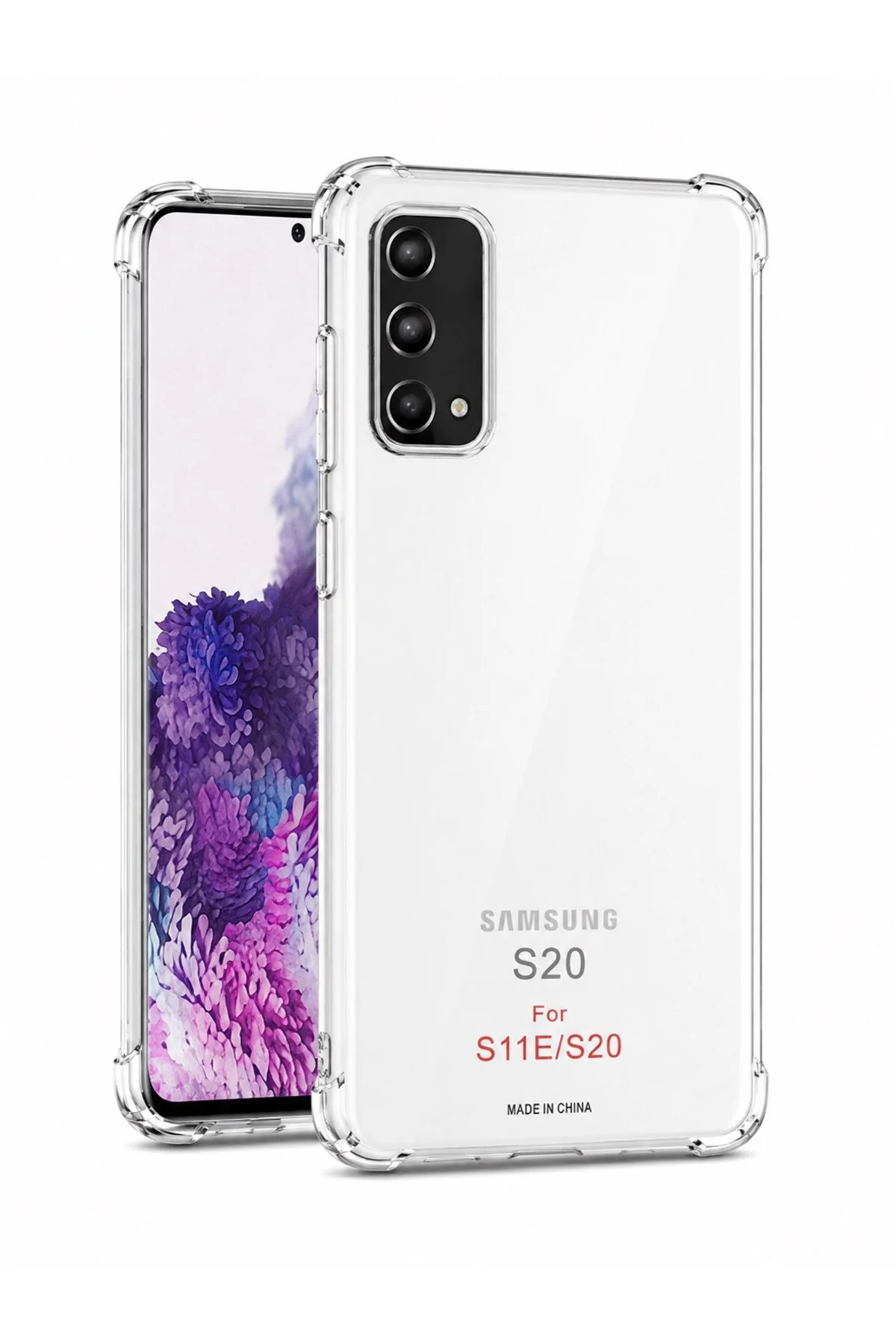Samsung Galaxy S20 Uyumlu Şeffaf Silikon Kılıf Darbe Emici Kamera Korumalı İnce Esnek TPU Tele