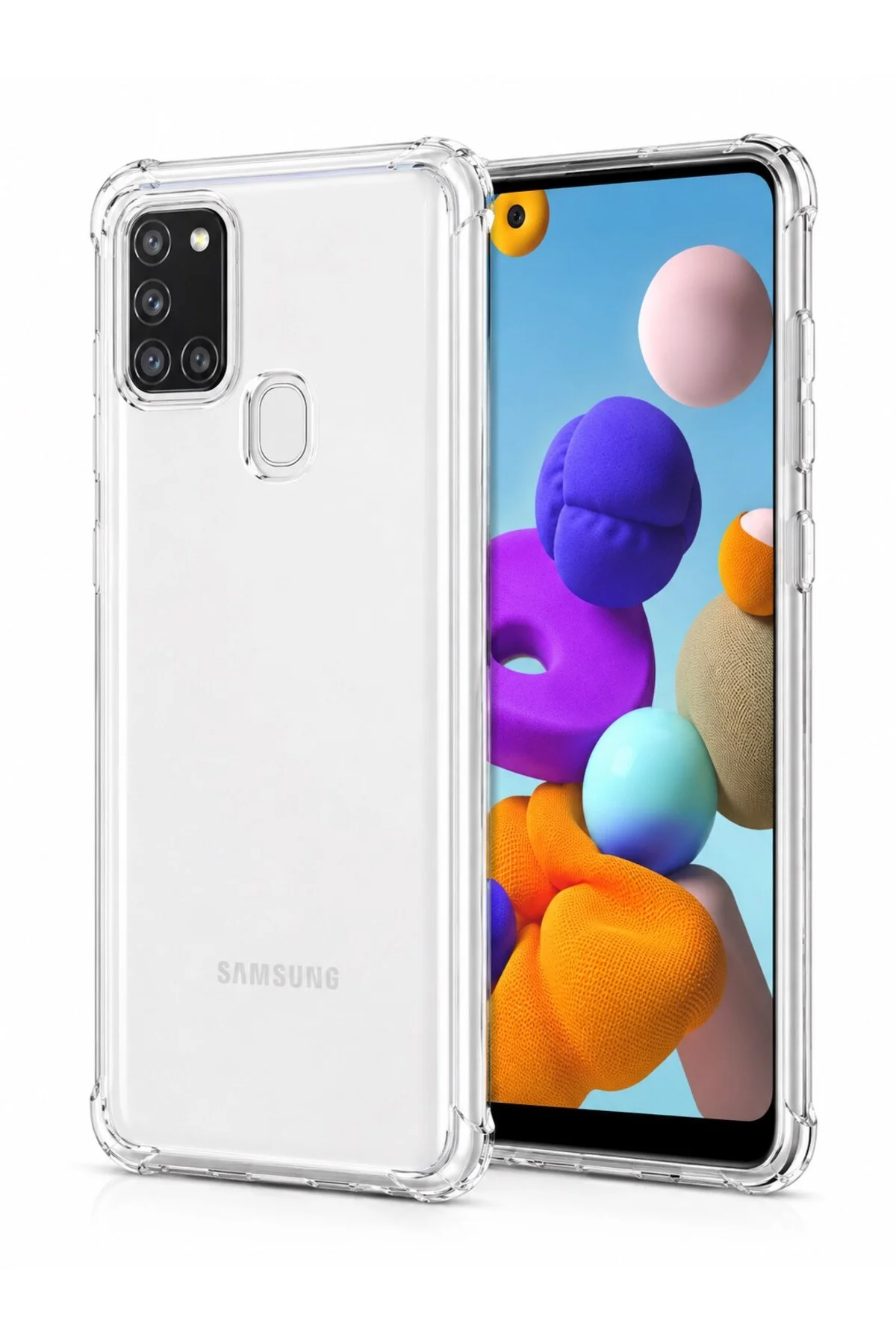 Samsung Galaxy A21S Uyumlu Şeffaf Silikon Kılıf – Kamera Korumalı Darbe Emici TPU Kılıf - Logis Görsel 2