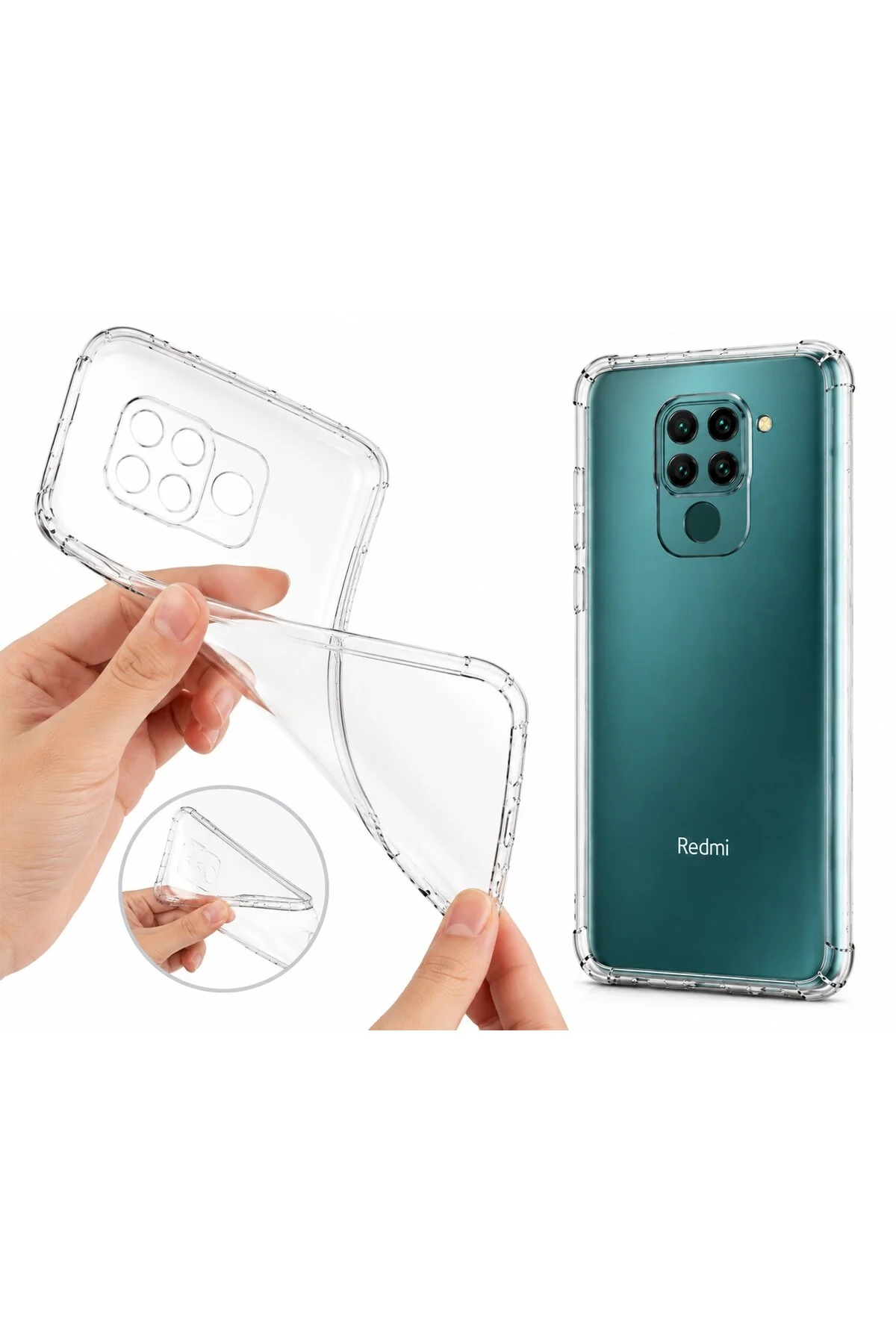 Xiaomi Redmi Note 9 Uyumlu Şeffaf Silikon Kılıf | Darbe Emici İnce Esnek TPU Telefon Koruyucu - Logis Görsel 5