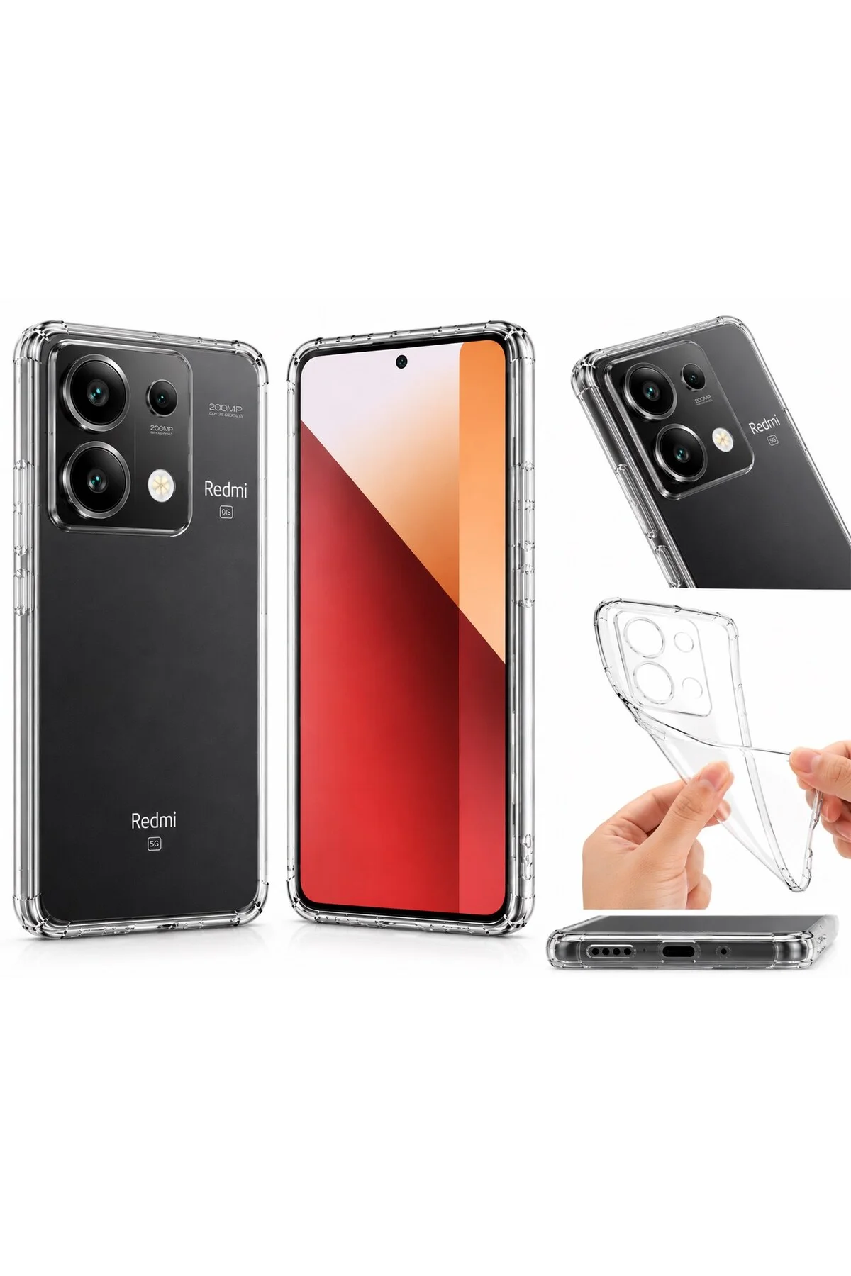 Xiaomi Redmi Note 13 Pro 5G Uyumlu Şeffaf Silikon Kılıf | Kamera Korumalı Darbe Emici İnce Esn - Logis Görsel 2