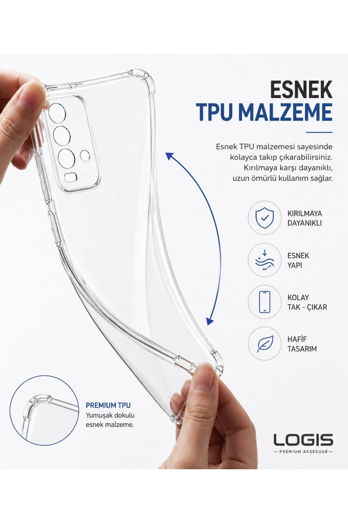 Xiaomi Redmi 9T Uyumlu Şeffaf Silikon Kılıf | Kamera Korumalı Darbe Emici İnce Esnek TPU Telef - Logis Görsel 6