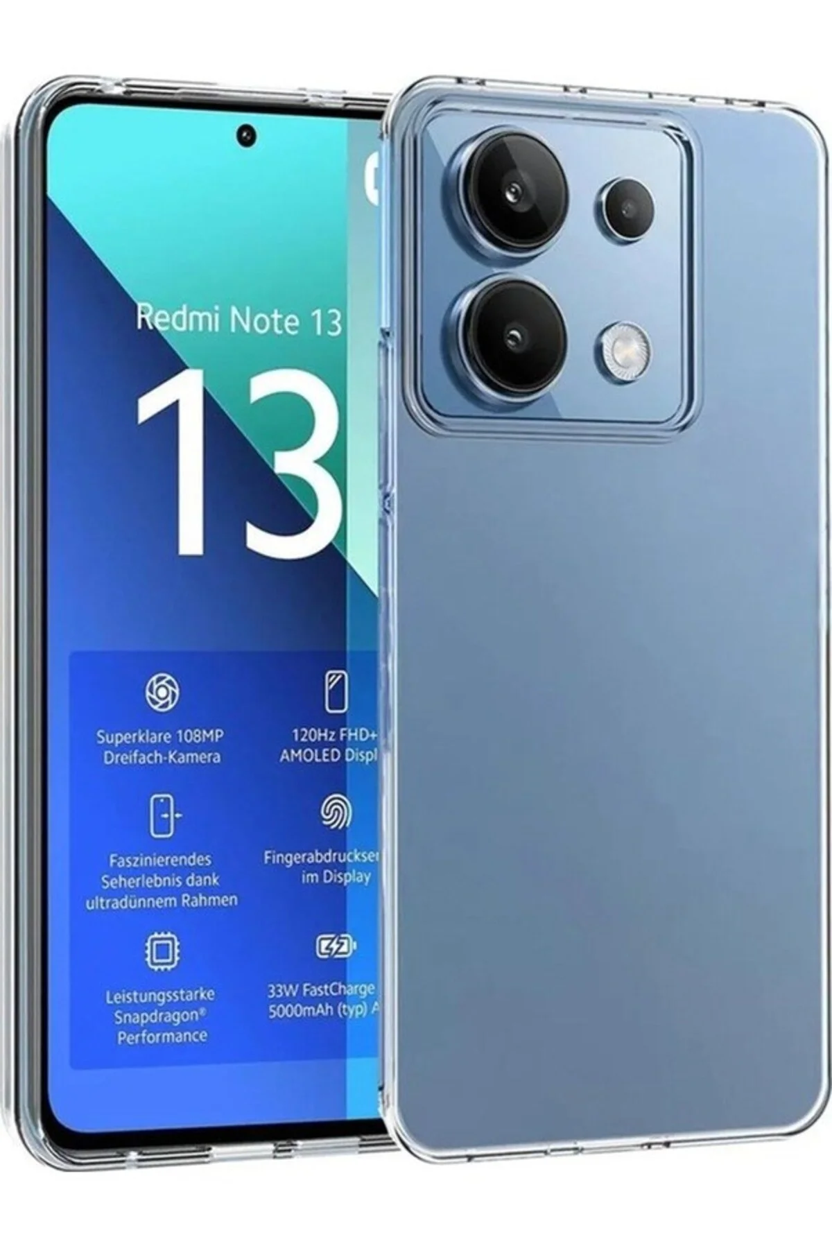 Redmi Note 13 Kılıf Süper Silikon Şeffaf - Logis Görsel 2