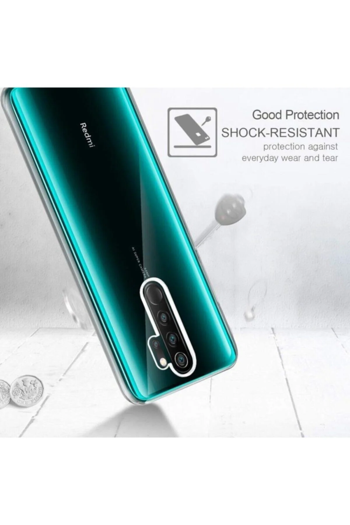 Xiaomi Redmi Note 8 Pro Kılıf Tam Şeffaf Silikon Transparan - Logis Görsel 3
