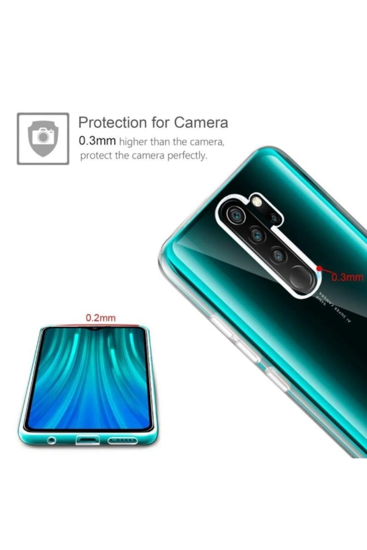 Xiaomi Redmi Note 8 Pro Kılıf Tam Şeffaf Silikon Transparan - Logis Görsel 5