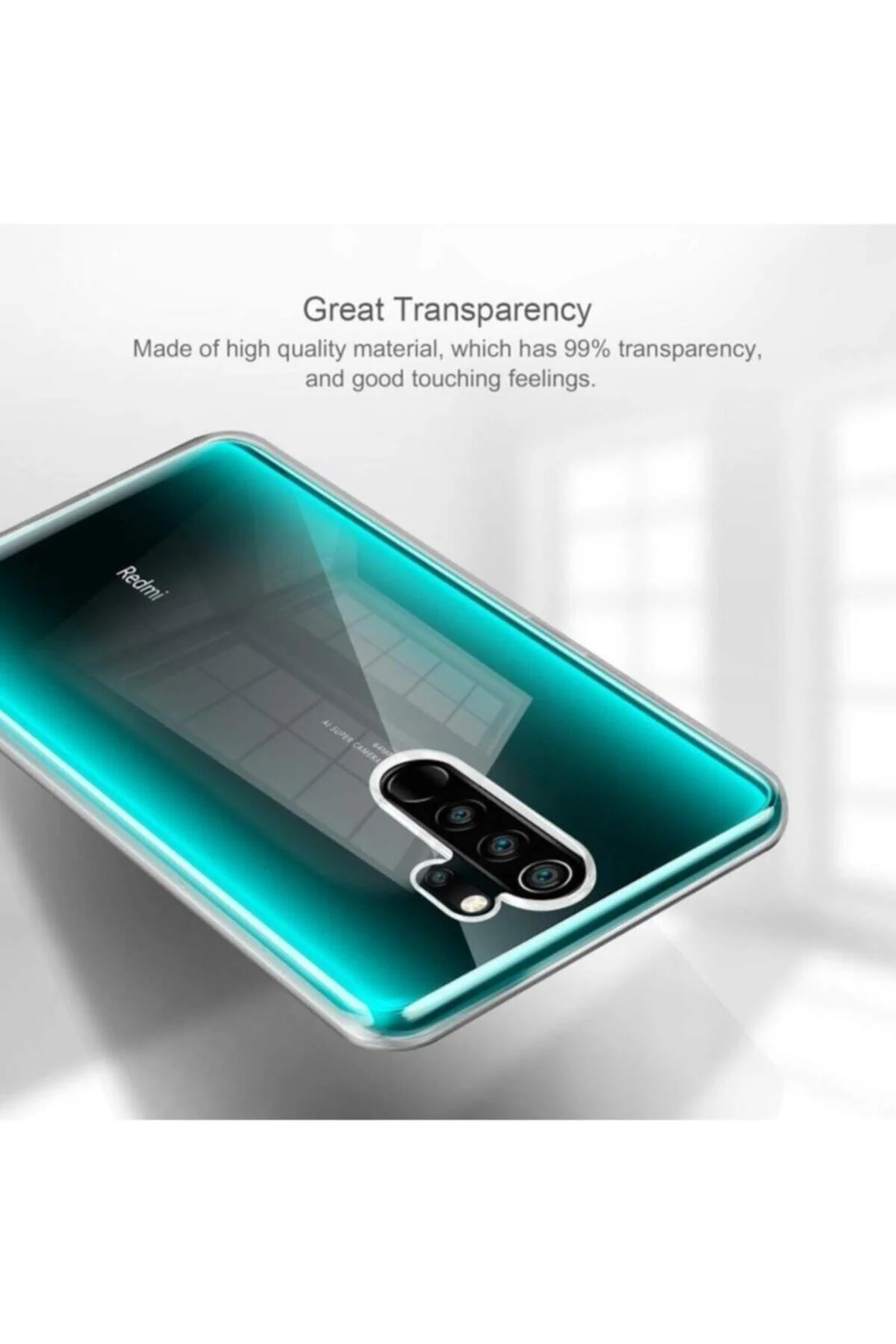 Xiaomi Redmi Note 8 Pro Kılıf Tam Şeffaf Silikon Transparan - Logis Görsel 2