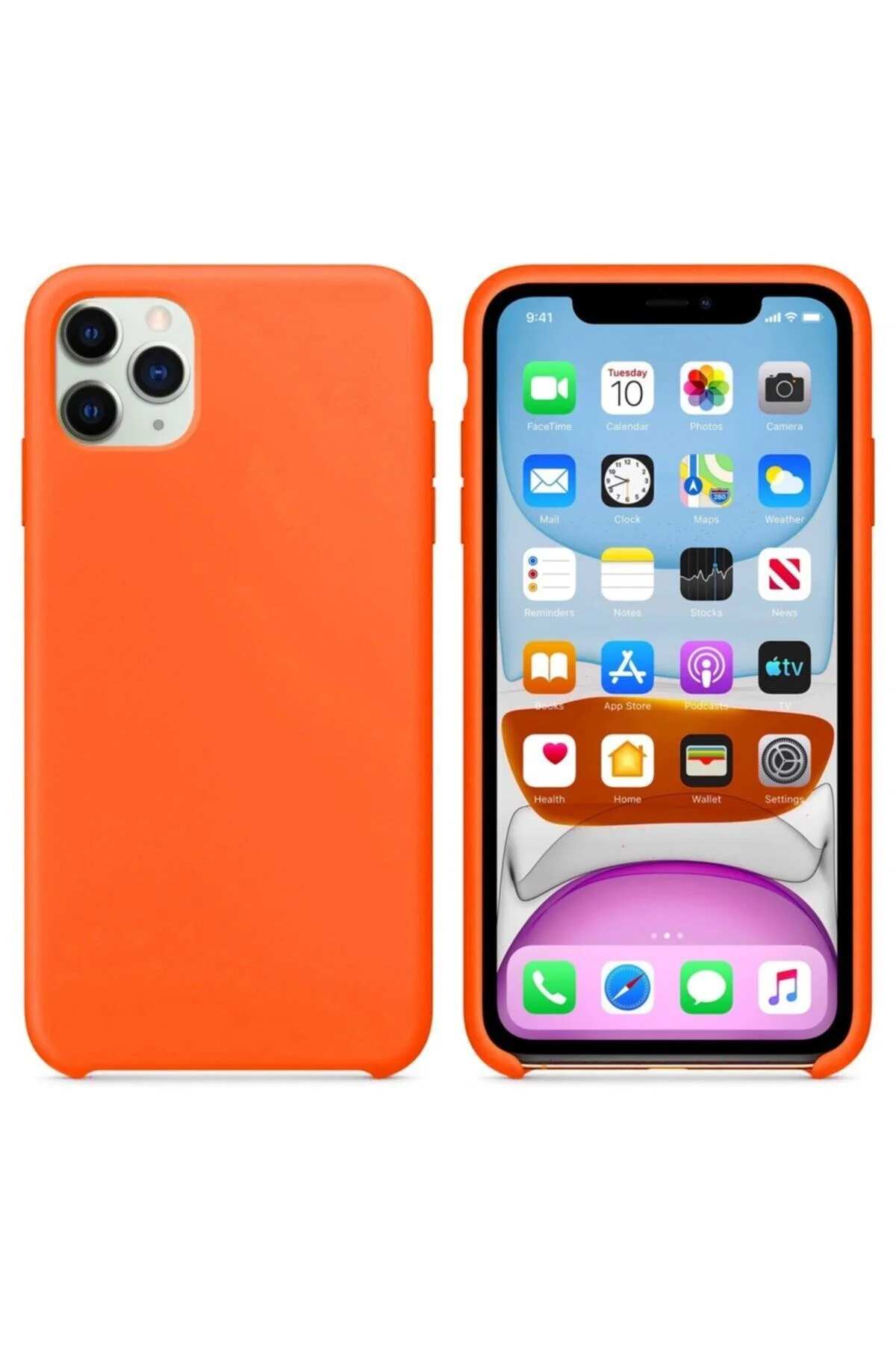 Iphone 12 Pro 6.1Uyumlu Turuncu Silikon Kılıf - Logis Görsel 2