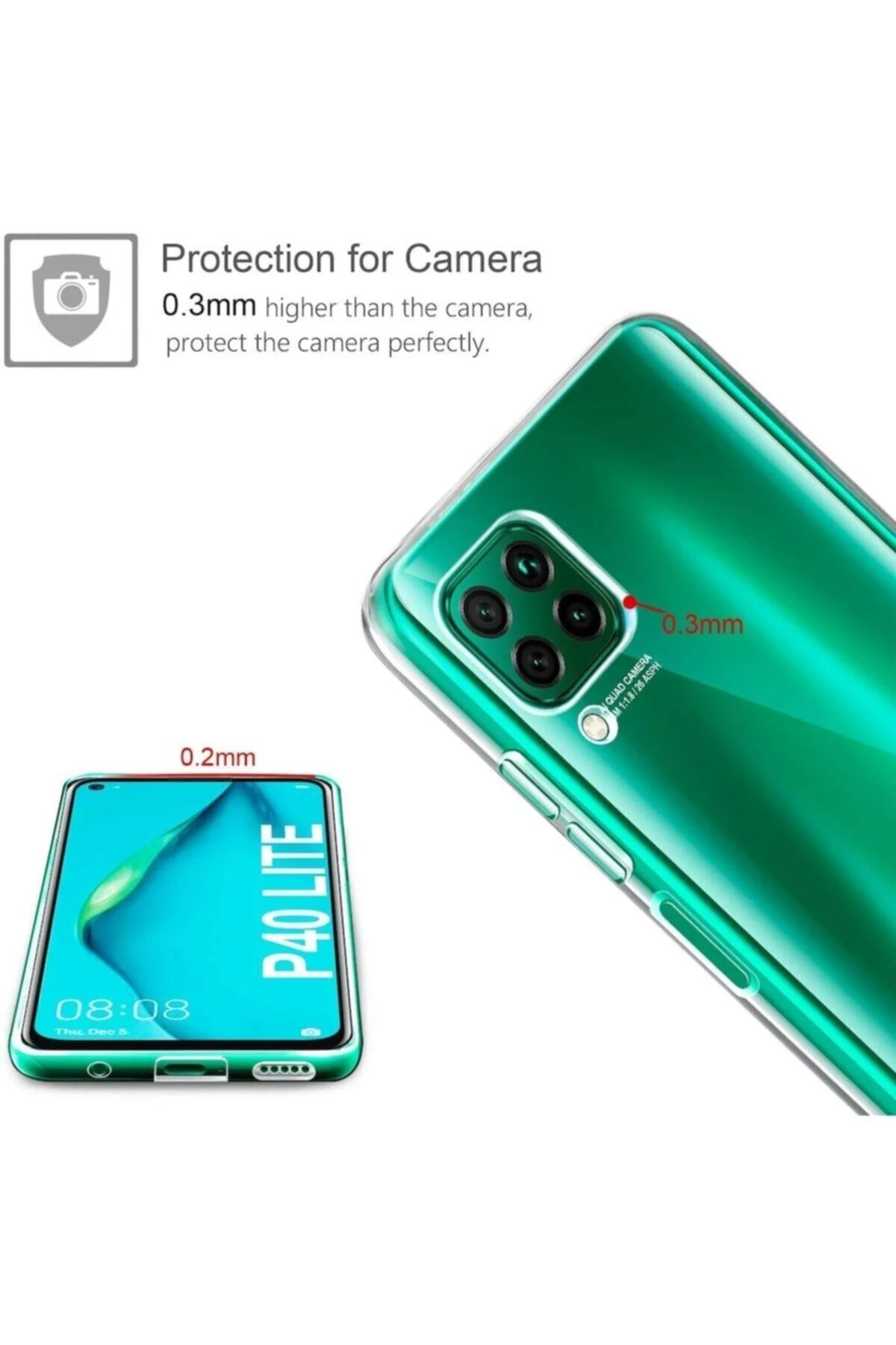 Huawei P40 Lite Kılıf Premium Şeffaf Silikon Kılıf - Logis Görsel 3
