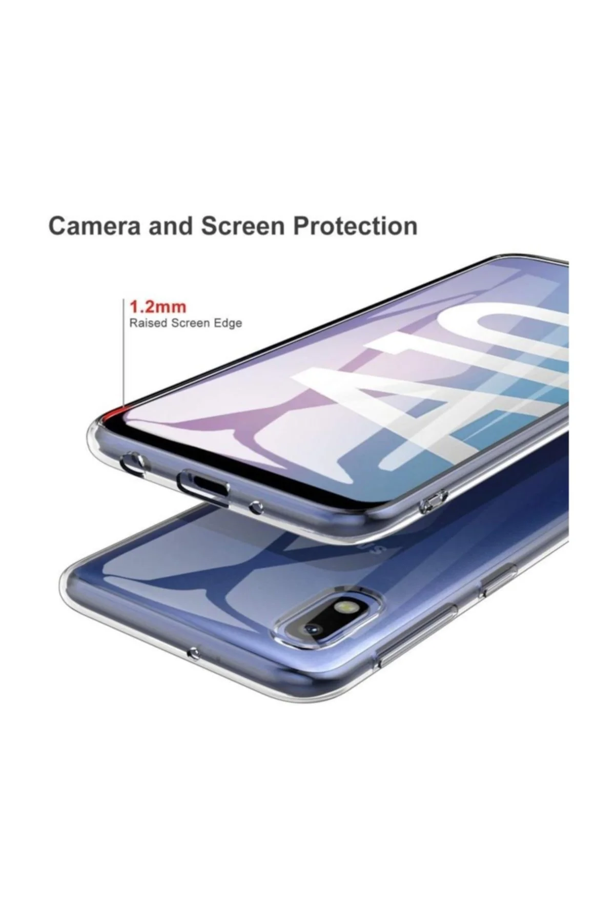 Samsung Galaxy A10 Kılıf Toz Korumalı Tıpalı 1.5mm Şeffaf Silikon Kılıf