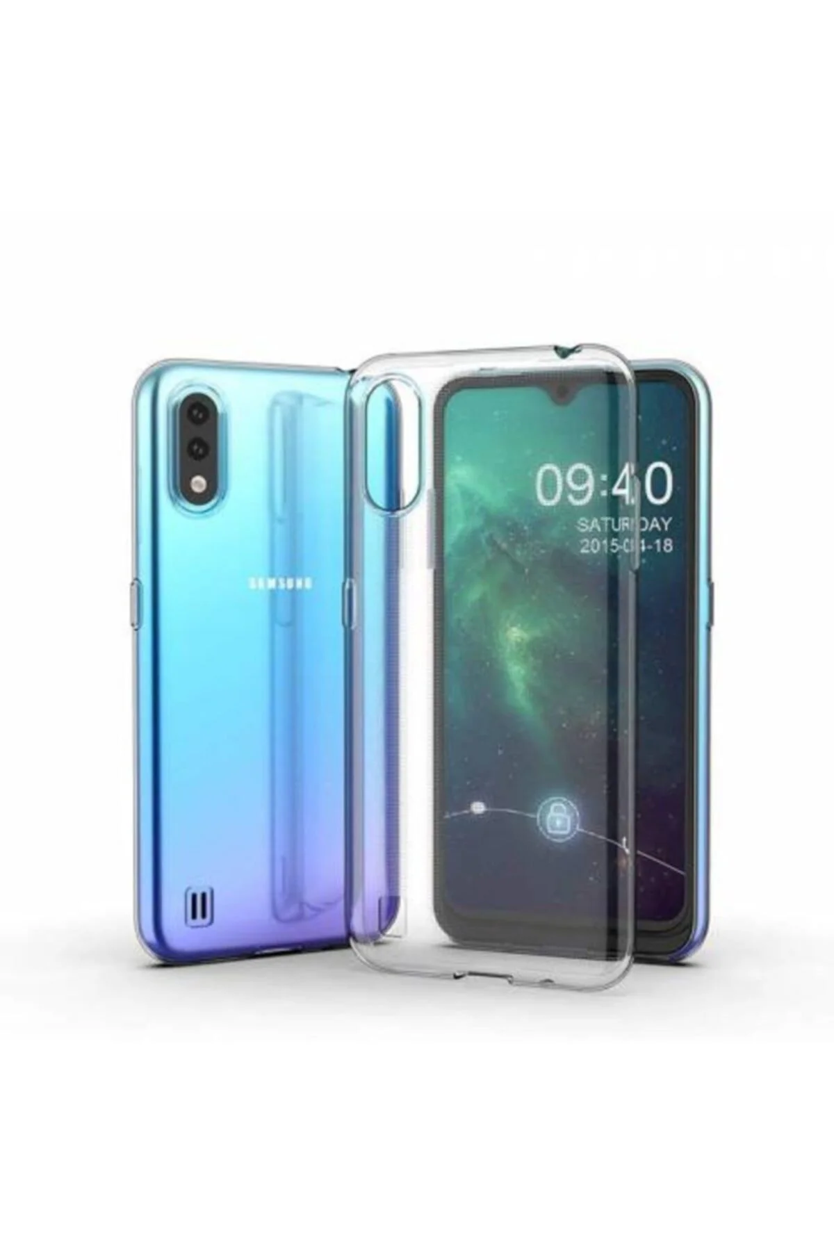 Samsung Galaxy A01 Uyumlu Şeffaf Kılıf Zore Süper Silikon - Logis Görsel 2