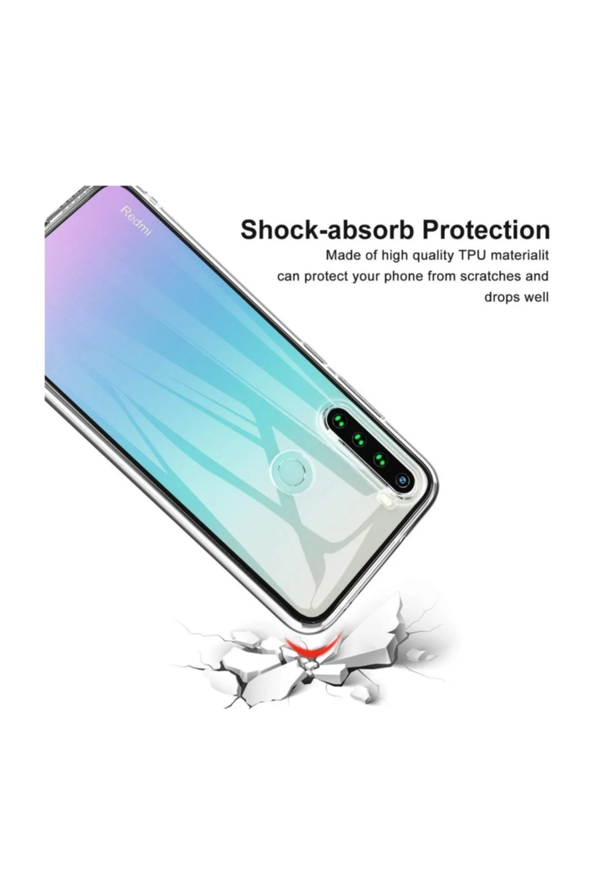 Xiaomi Redmi Note 8 Kılıf Şeffaf Silikon Tam Koruma Hibrit - Logis Görsel 2