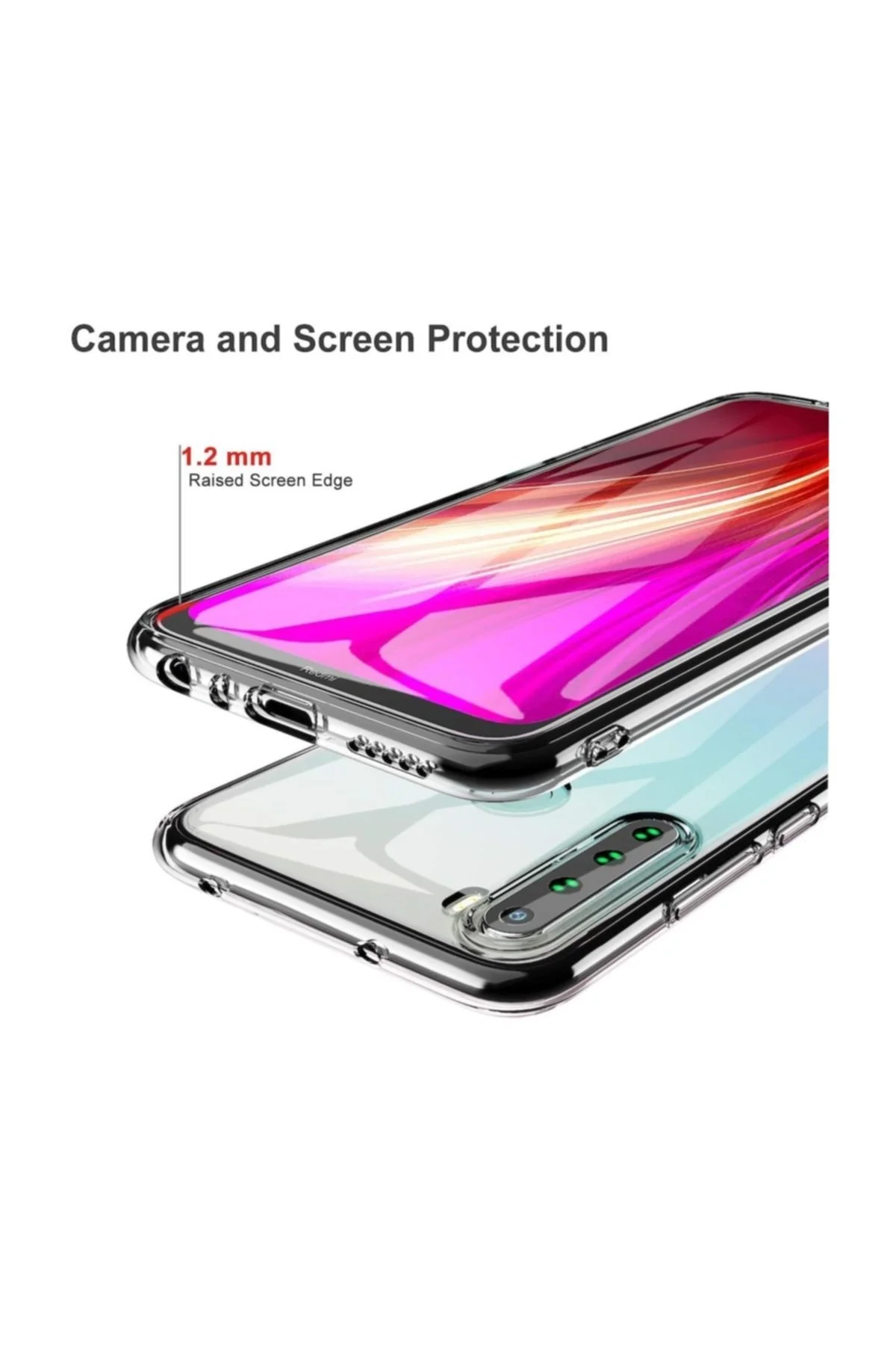 Xiaomi Redmi Note 8 Kılıf Şeffaf Silikon Tam Koruma Hibrit - Logis Görsel 3