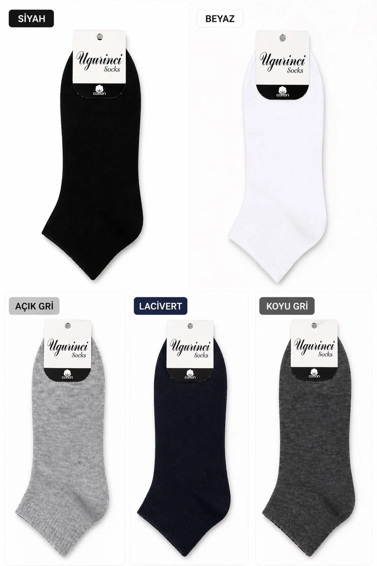 Cotton Dikişsiz Erkek Çorap – Pamuklu, Terletmez, Günlük Konfor Soket Çorap 6 lı Paket - Uğur İnci Görsel 7