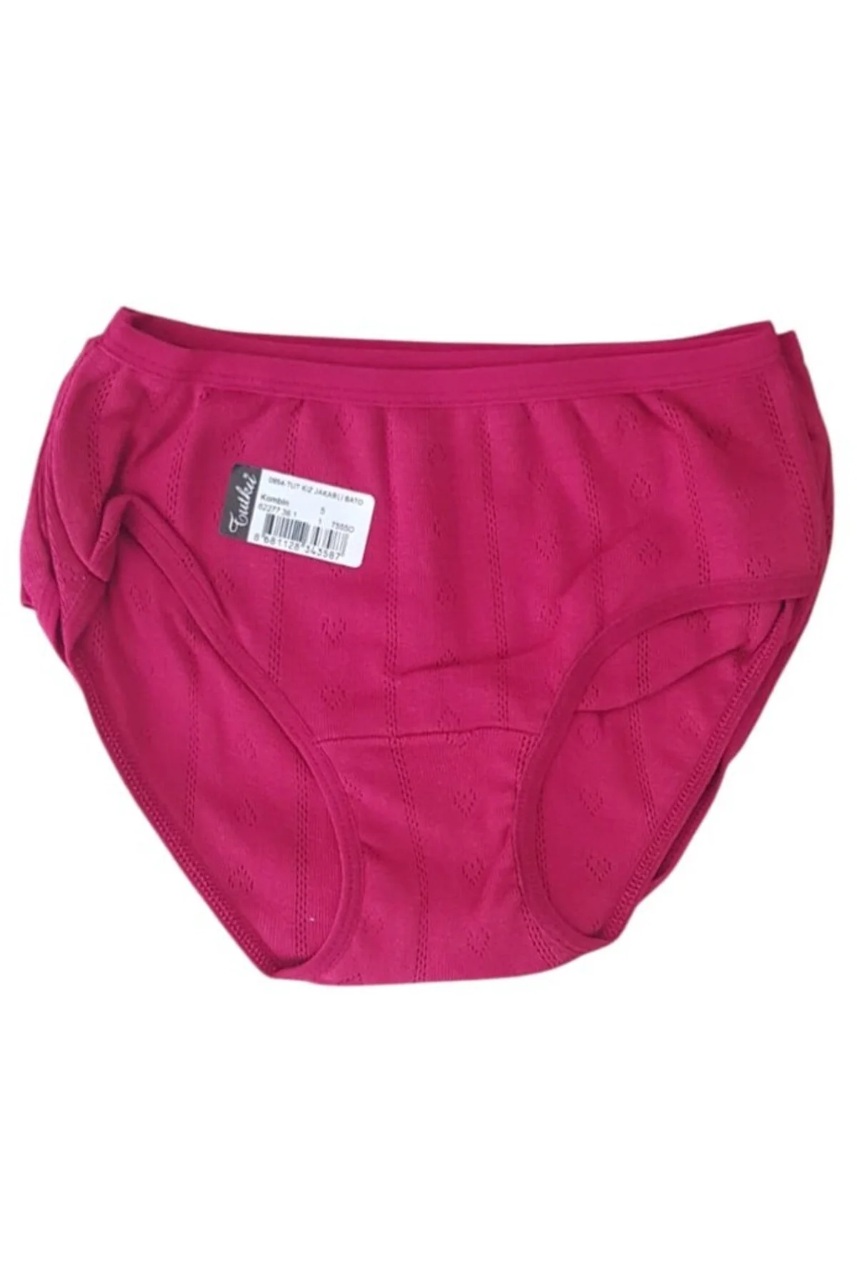 0854 Kız Çocuk Jakarlı Bato-Slip-Külot - 12'li Kombin - Tutku Görsel 2