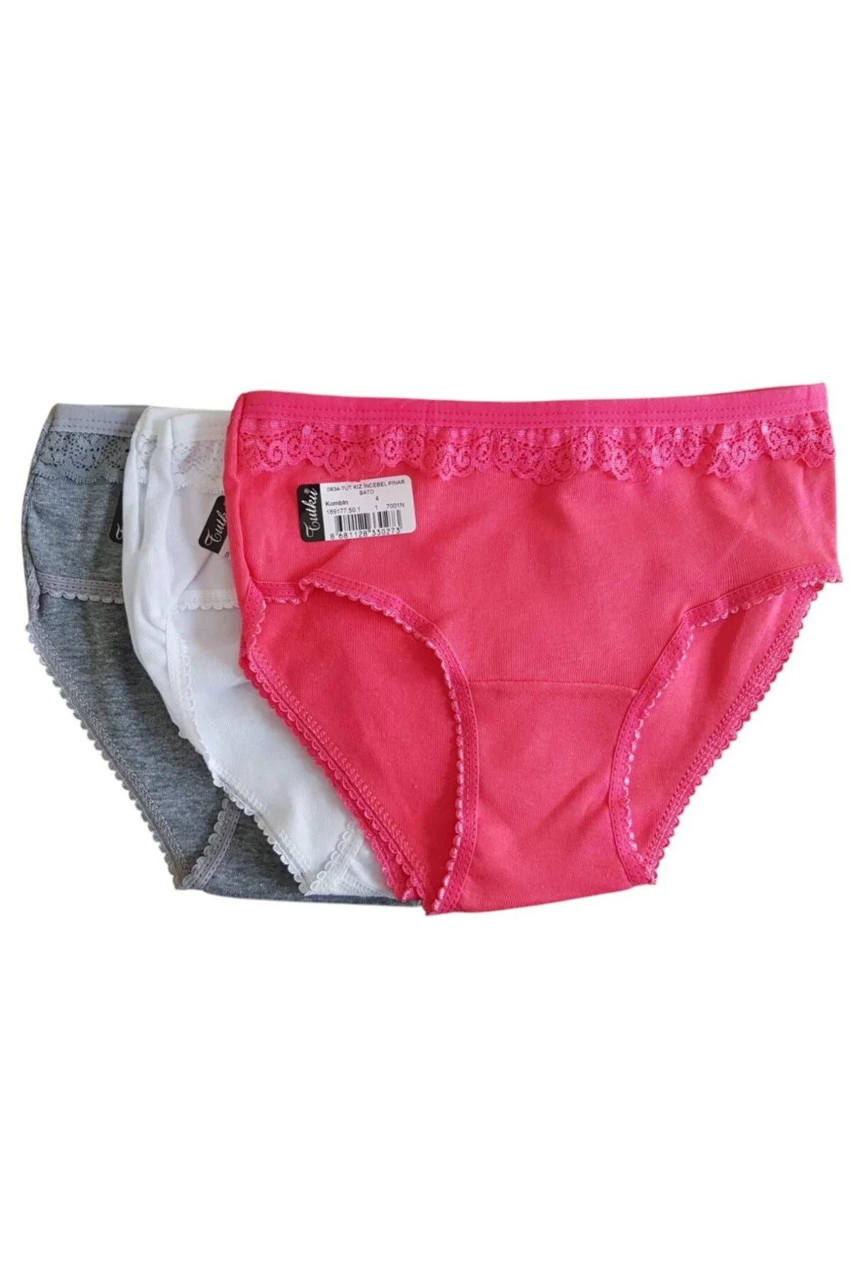 0834 Kız Çocuk Ince Bel Pınar Bato-slip-külot - 12'li Kombin - Tutku Görsel 3