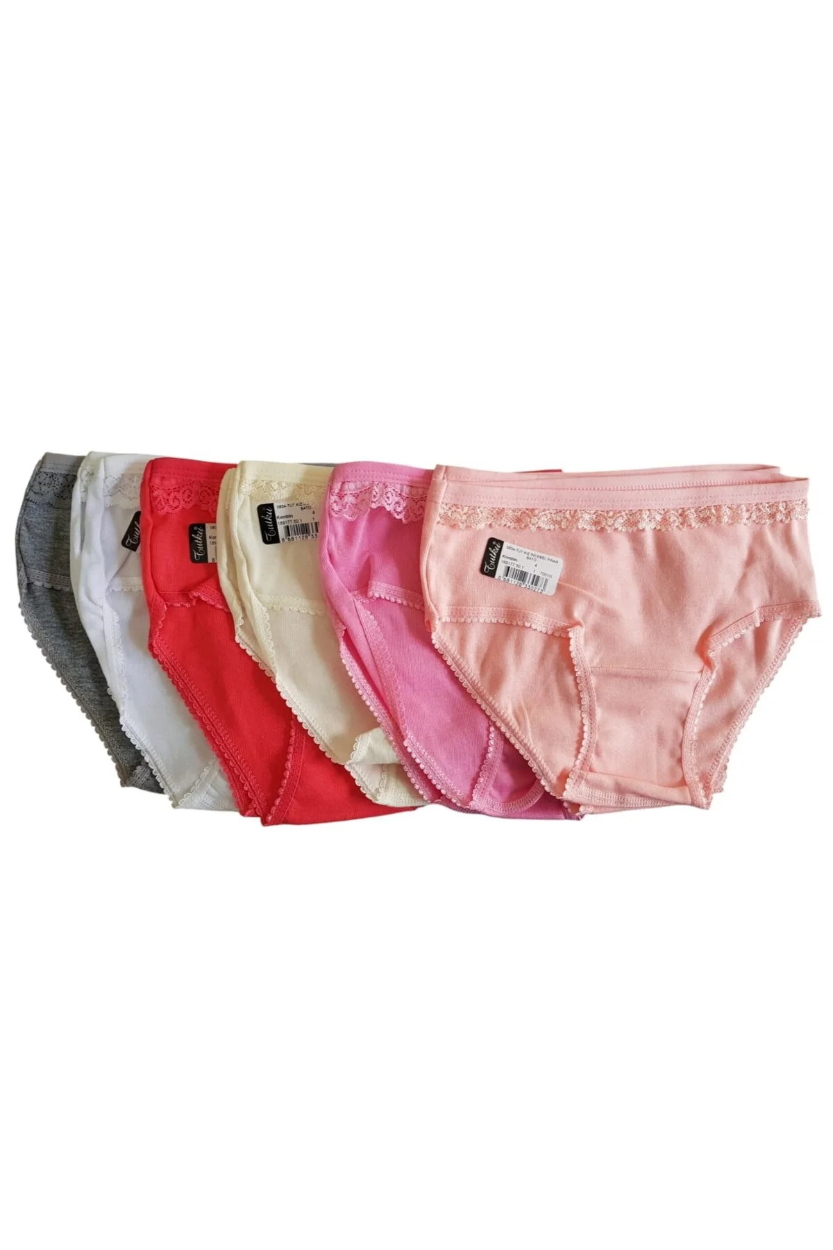 0834 Kız Çocuk Ince Bel Pınar Bato-slip-külot - 12'li Kombin