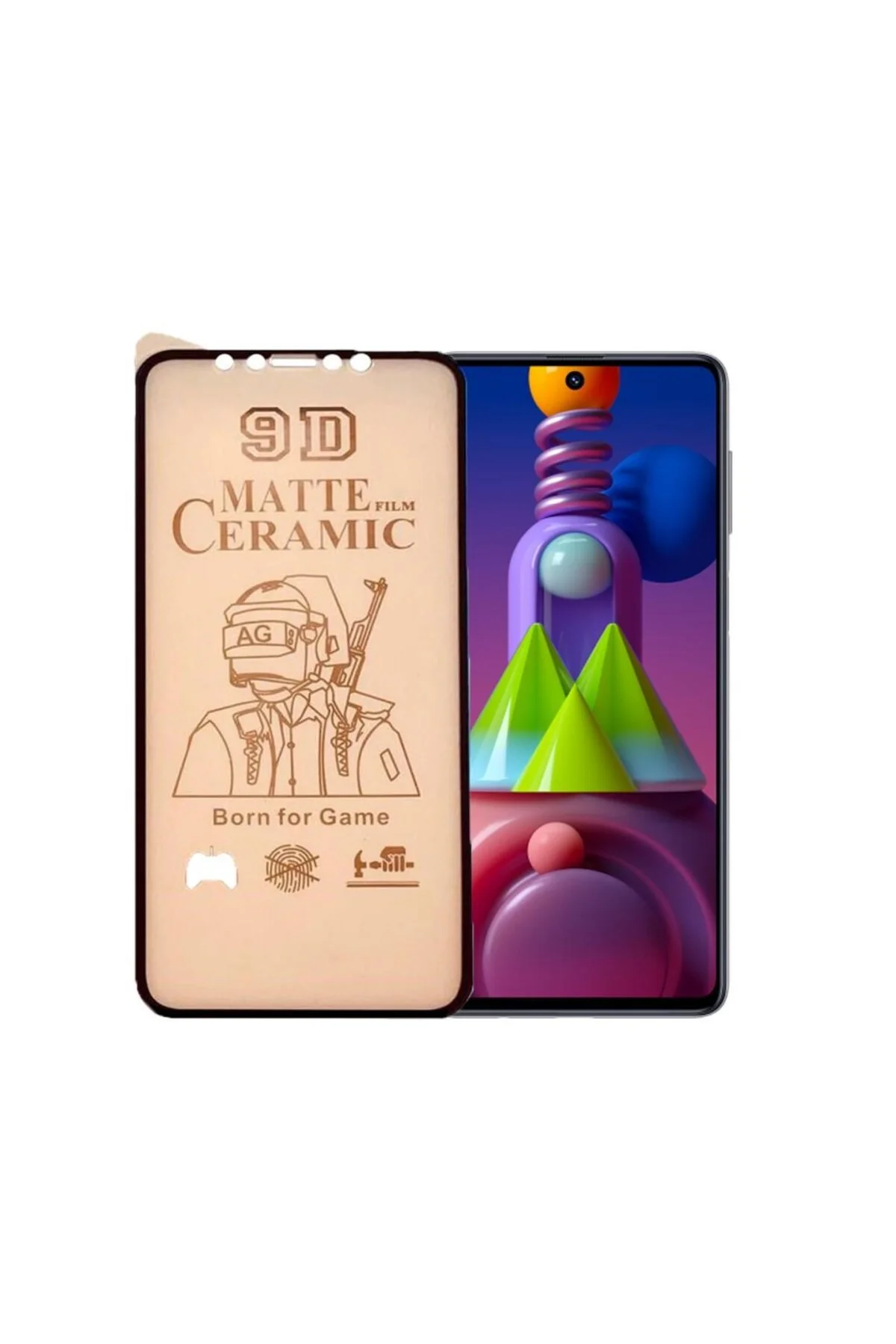 Samsung M51 9D Mat Seramik Tam Kaplayan Ekran Koruyucu Cam