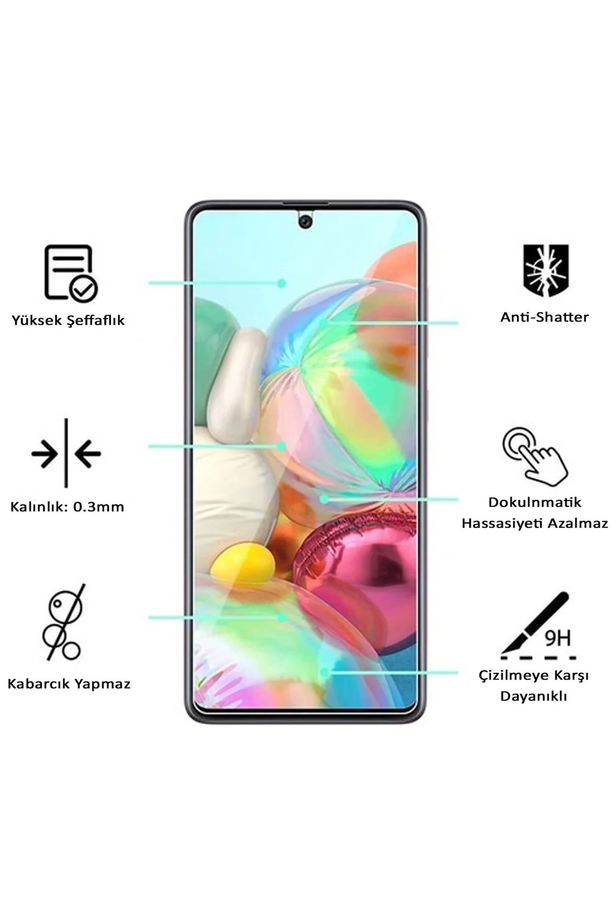 Redmi Note 6 Pro 9D Mat Seramik Tam Kaplayan Ekran Koruyucu Cam - Logis Görsel 2