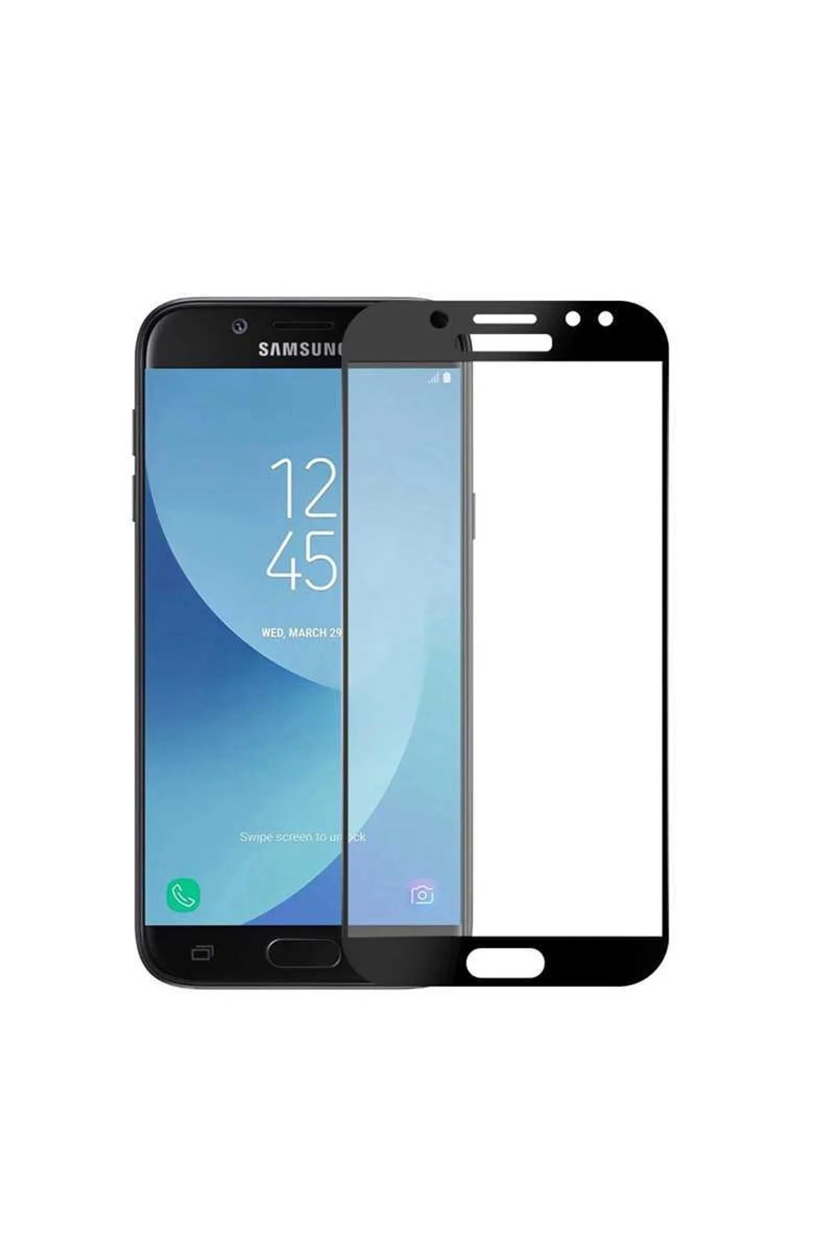 Samsung J7 Prime 9D Parlak Seramik Tam Kaplayan Ekran Koruyucu Cam