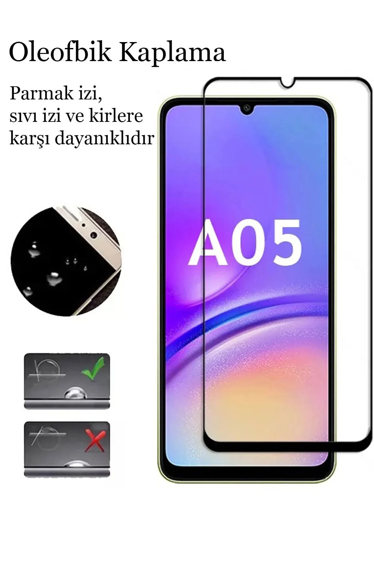 Samsung Galaxy A05/A05S Antistatik 5D Tam Kaplayan Ekran Koruyucu Cam - Logis Görsel 4