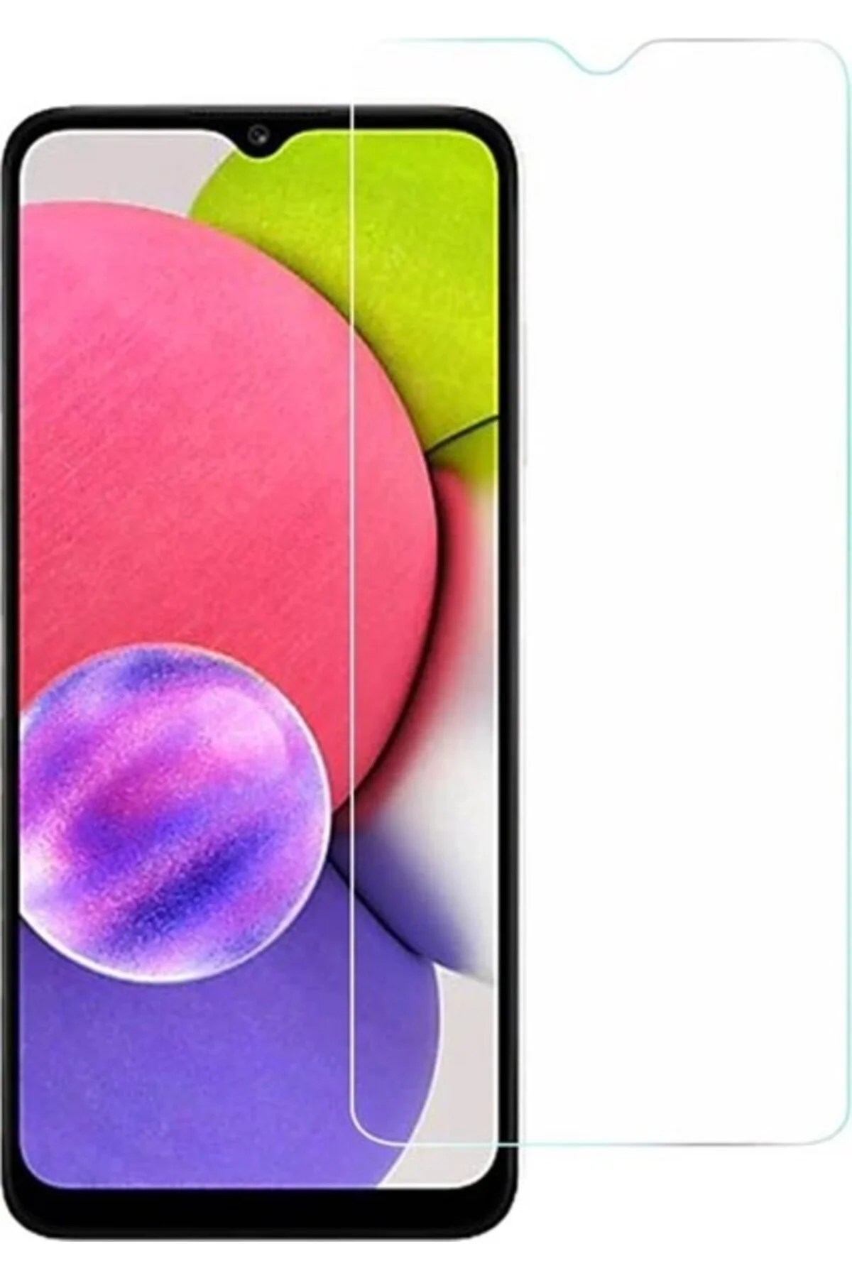 Samsung Galaxy A03S Antistatik 5D Tam Kaplayan Ekran Koruyucu Cam