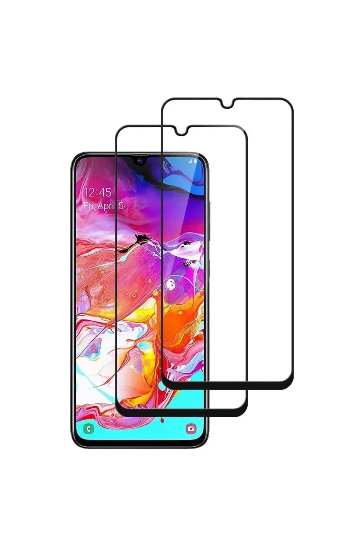 Samsung Galaxy A70 Antistatik 5D Tam Kaplayan Ekran Koruyucu Cam - Logis Görsel 2
