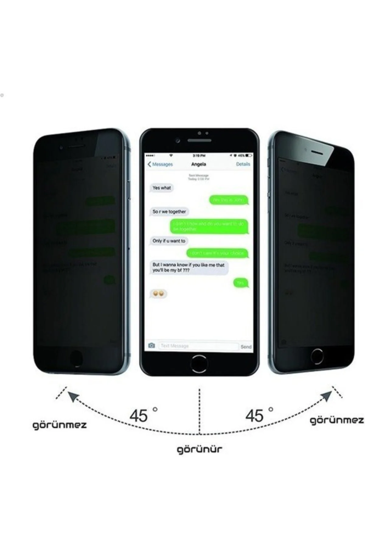 Iphone 7 Privacy Uyumlu Matte Seramık Ekran Koruyucu - Logis Görsel 2