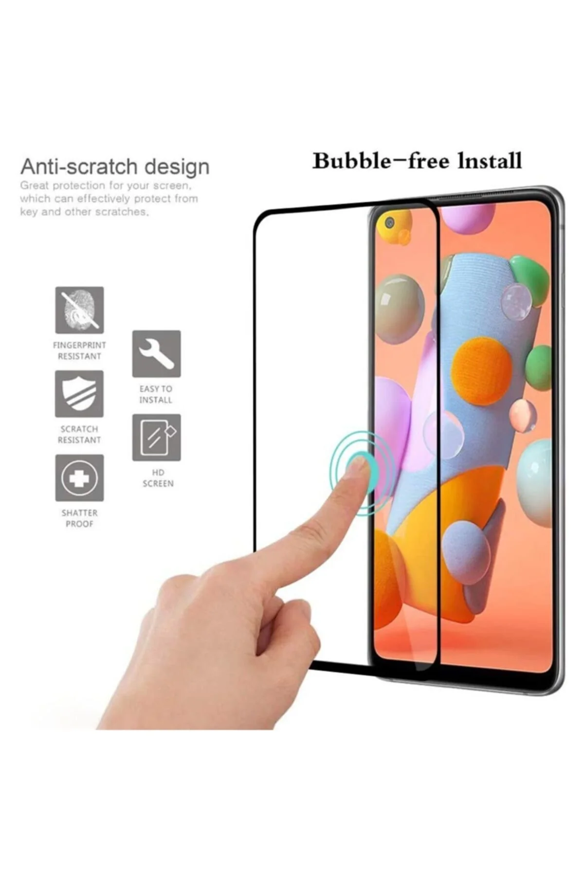 Samsung Galaxy A11 5d Mat Seramik Tam Kaplayan Ekran Koruyucu Cam - Logis Görsel 2