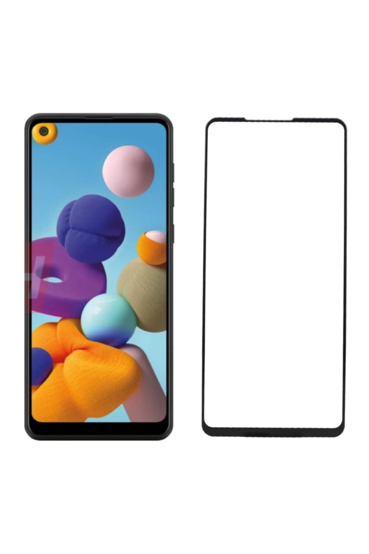 Samsung Galaxy A21 5d Seramik Tam Kaplayan Ekran Koruyucu Cam