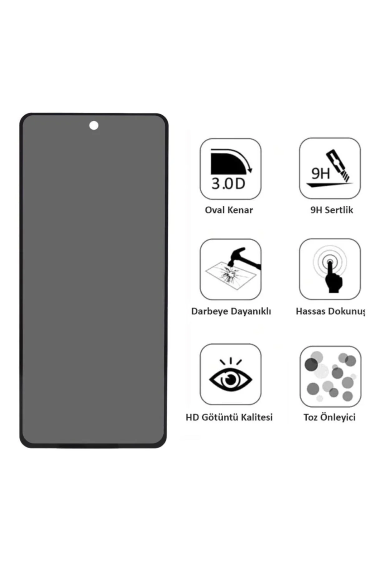Redmi Note 9 Pro 5d Privacy Hd Tam Kaplayan Hayalet Ekran Koruyucu - Logis Görsel 3