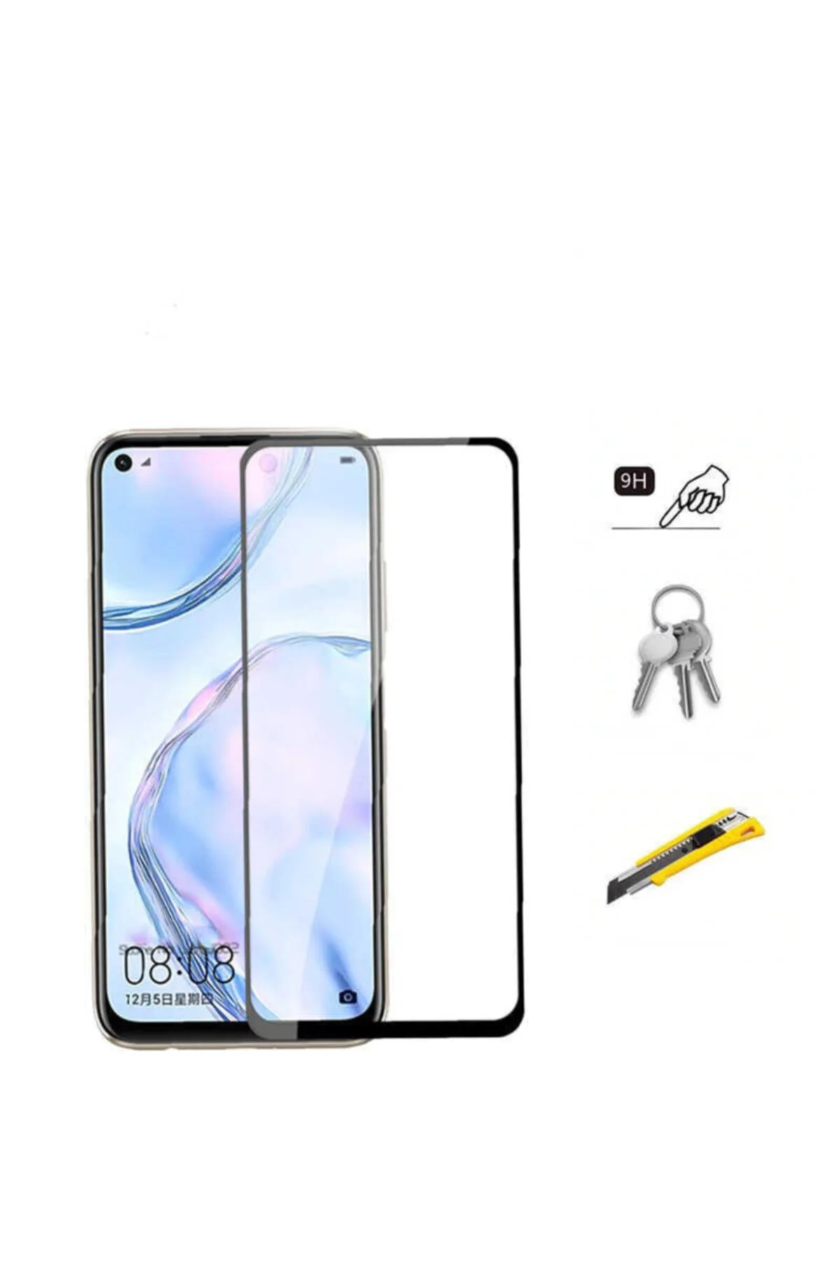 Şeffaf Huawei P40 Lite E 5d Tam Kaplayan Ekran Koruyucu Kırılmaz Cam - Logis Görsel 2