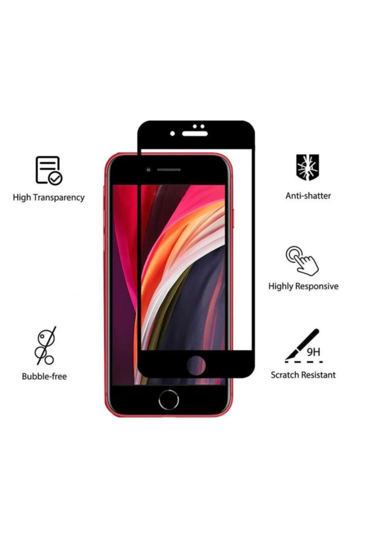 Apple Iphone Se 2020 5d Tam Kaplayan Kırılmaz Ekran Koruyucu Full Cam - Logis Görsel 4