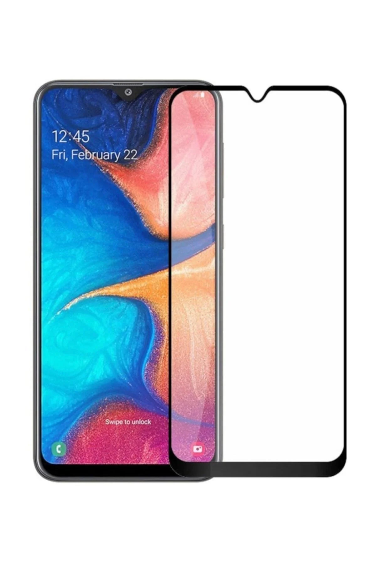 Samsung Galaxy A20s 5d Tam Kaplayan Ekran Koruyucu Kırılmaz Cam