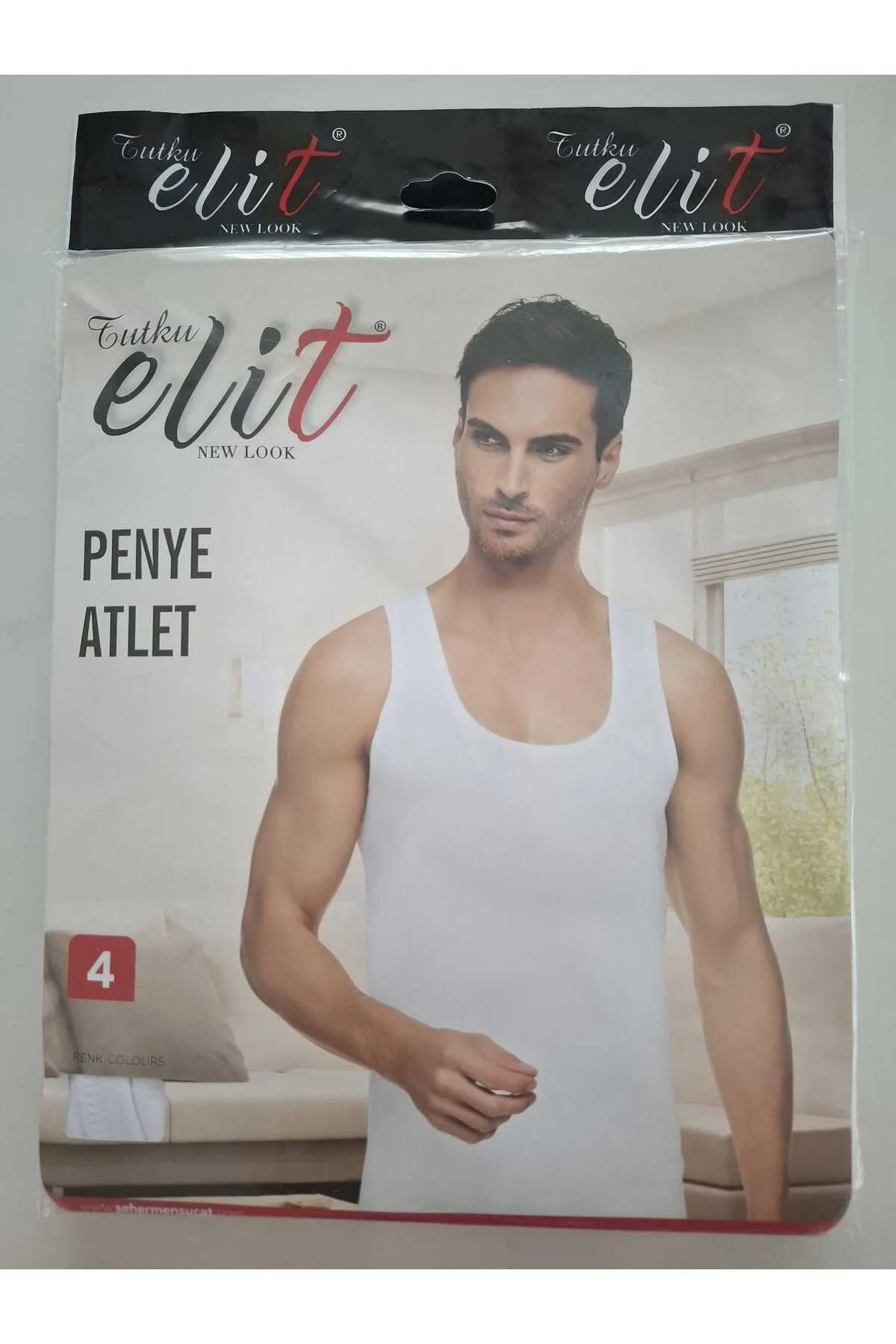 Erkek Penye Atlet - 6 Adet - Beyaz - %100 Pamuk - Tutku Elit Görsel 2
