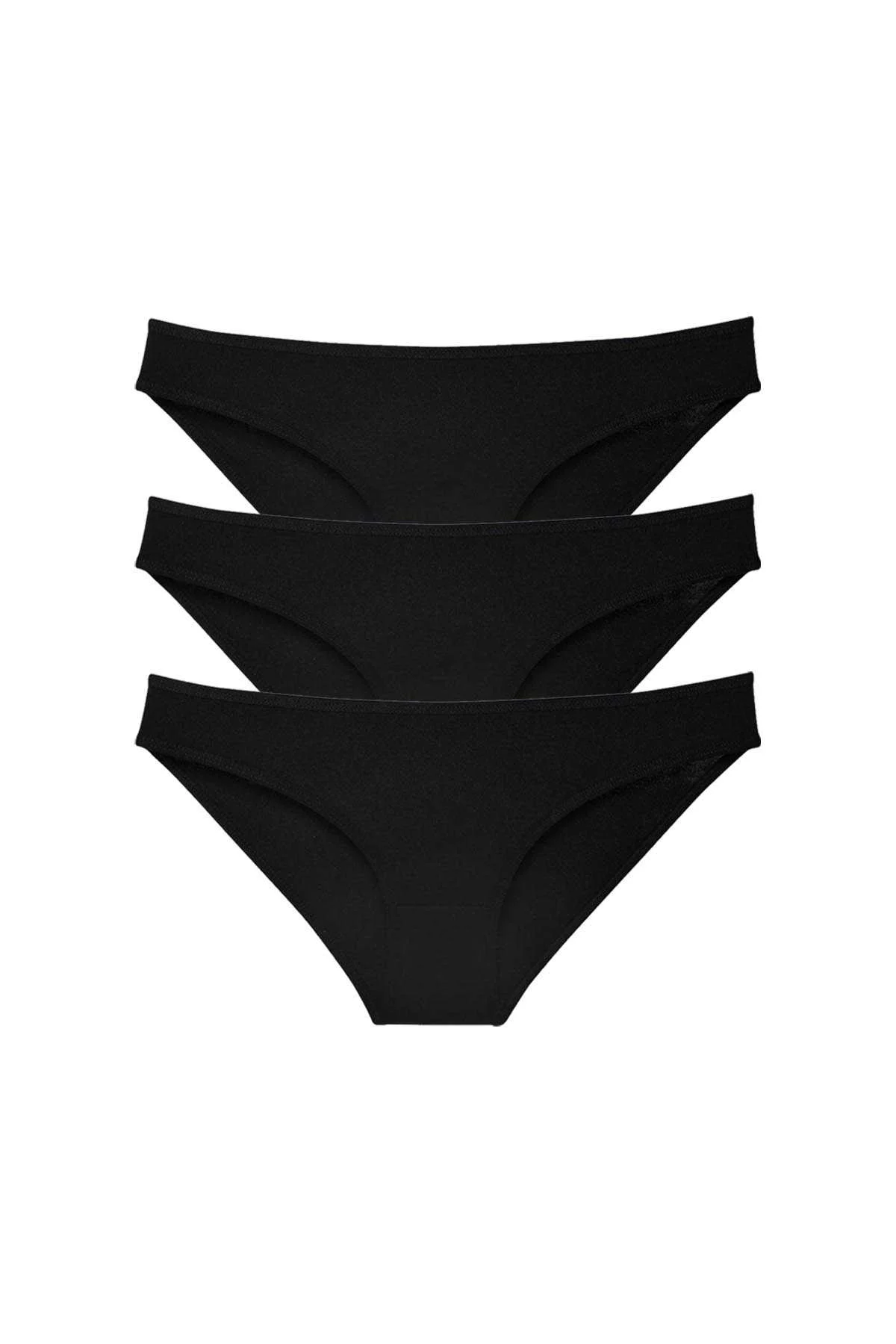 3 adet Süper Eko Set Likralı Kadın Slip Külot Siyah - Just Cheap Store Görsel 3