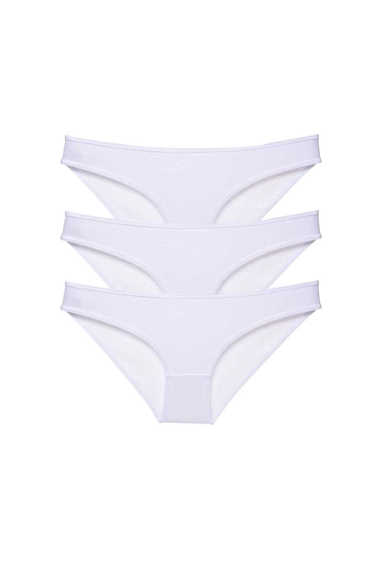 3 adet Süper Eko Set Likralı Kadın Slip Külot Beyaz - Just Cheap Store Görsel 2