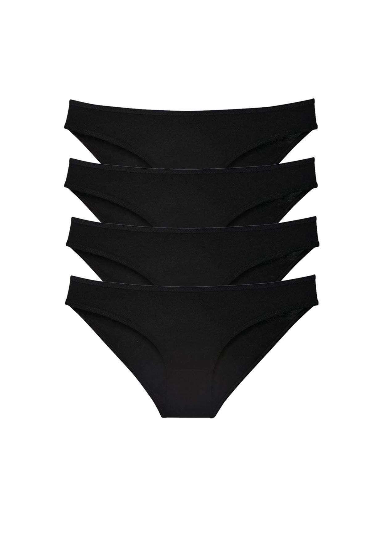 4 adet Süper Eko Set Likralı Kadın Slip Külot Siyah - Just Cheap Store Görsel 2