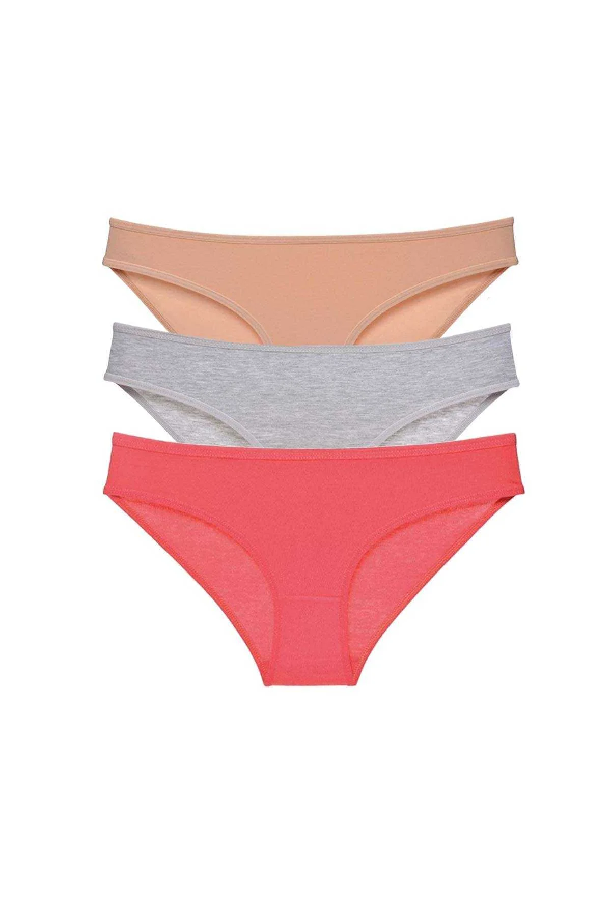 3 adet Süper Eko Set Likralı Kadın Slip Külot Ten Gri Fuşya - Just Cheap Store Görsel 2