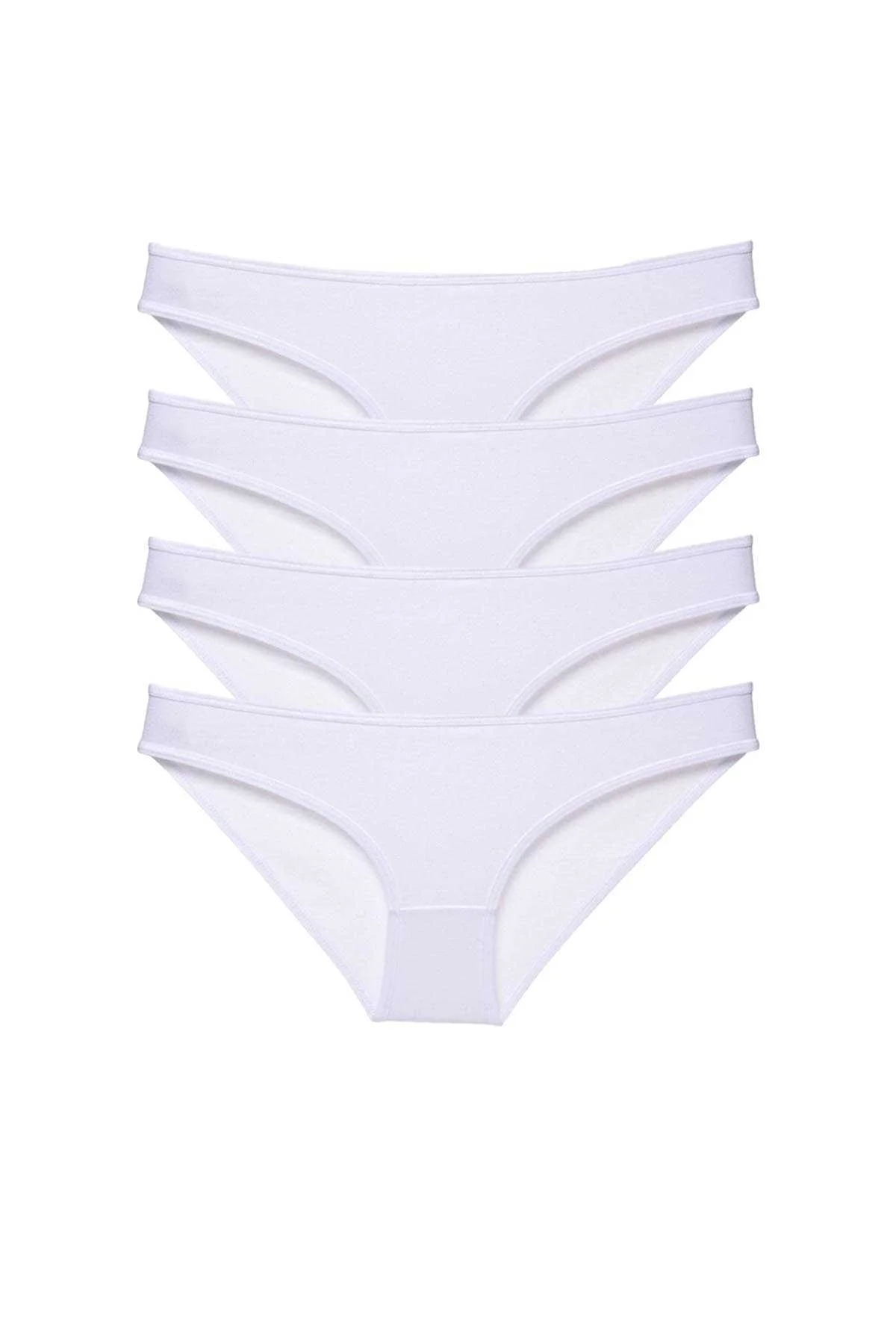 4 adet Süper Eko Set Likralı Kadın Slip Külot Beyaz