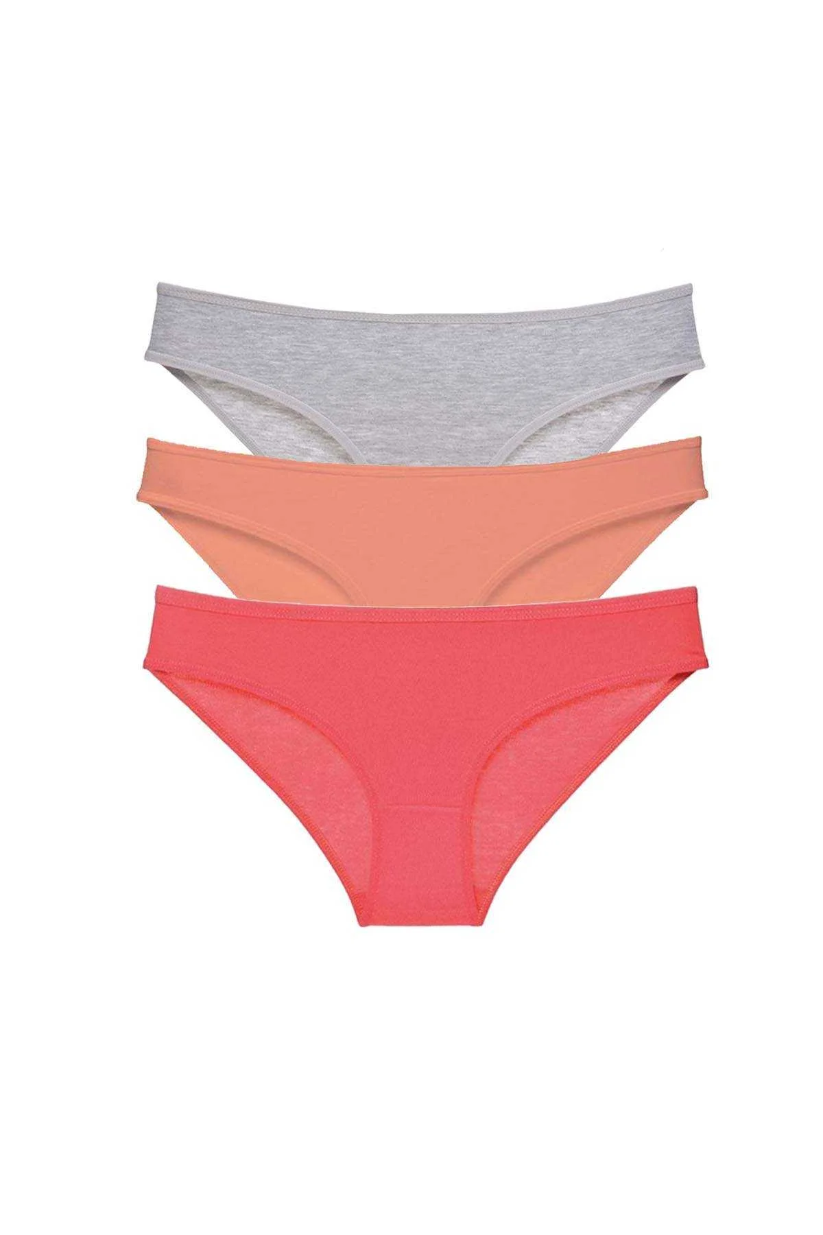 3 adet Süper Eko Set Likralı Kadın Slip Külot Gri Pudra Fuşya - Just Cheap Store Görsel 2