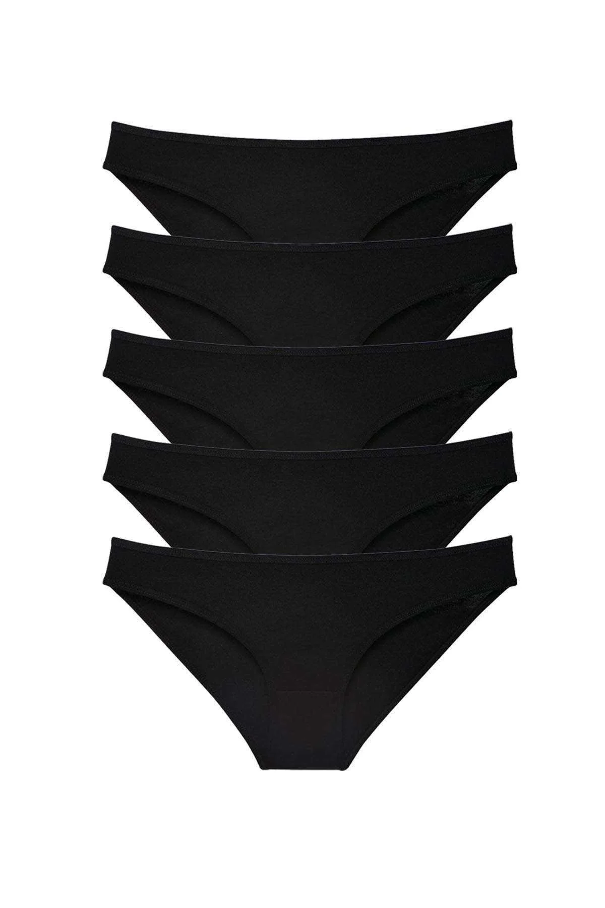 5 adet Süper Eko Set Likralı Kadın Slip Külot Siyah - Just Cheap Store Görsel 2