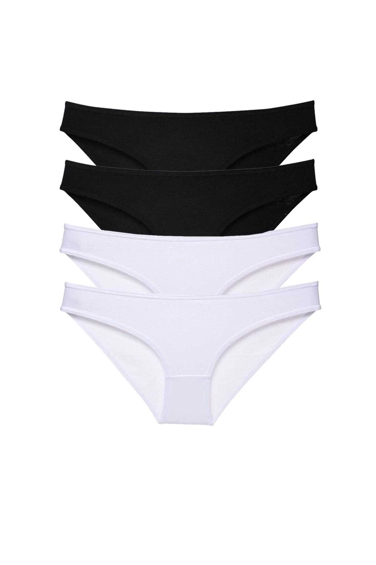 4 adet Eko Set Likralı Kadın Slip Külot Siyah Beyaz - Just Cheap Store Görsel 5
