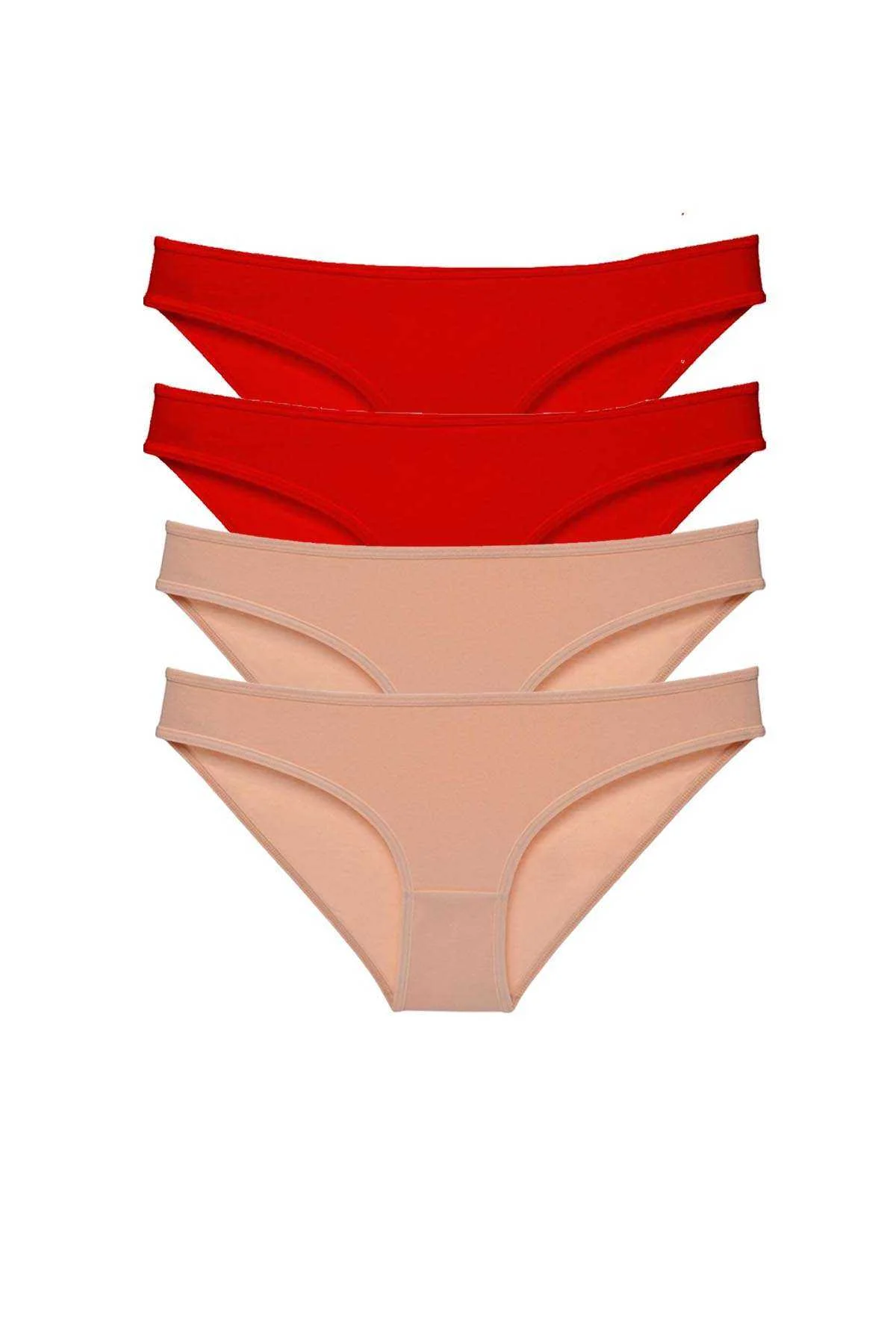 4 adet Eko Set Likralı Kadın Slip Külot Kırmızı Ten - Just Cheap Store Görsel 5