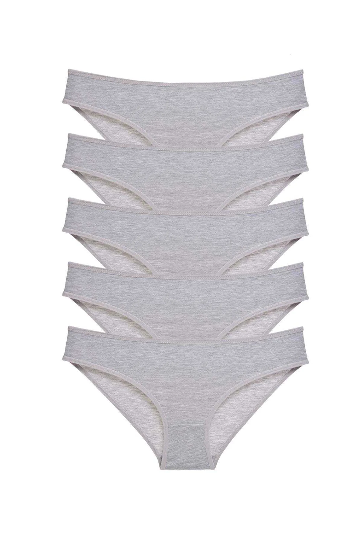 5 adet Süper Eko Set Likralı Kadın Slip Külot Gri - Just Cheap Store Görsel 2